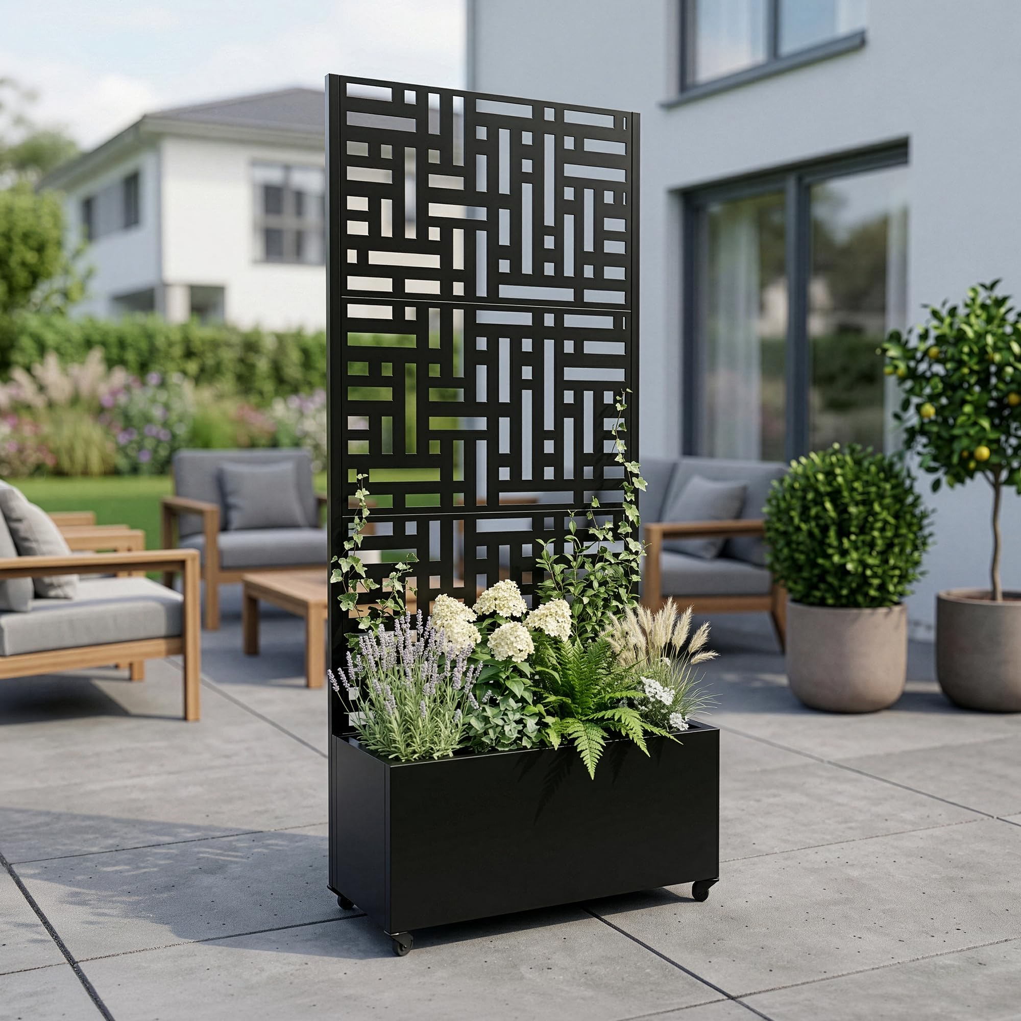 casa.pro Separador de Ambientes Bernalda Metal 190x82x38 cm Negro