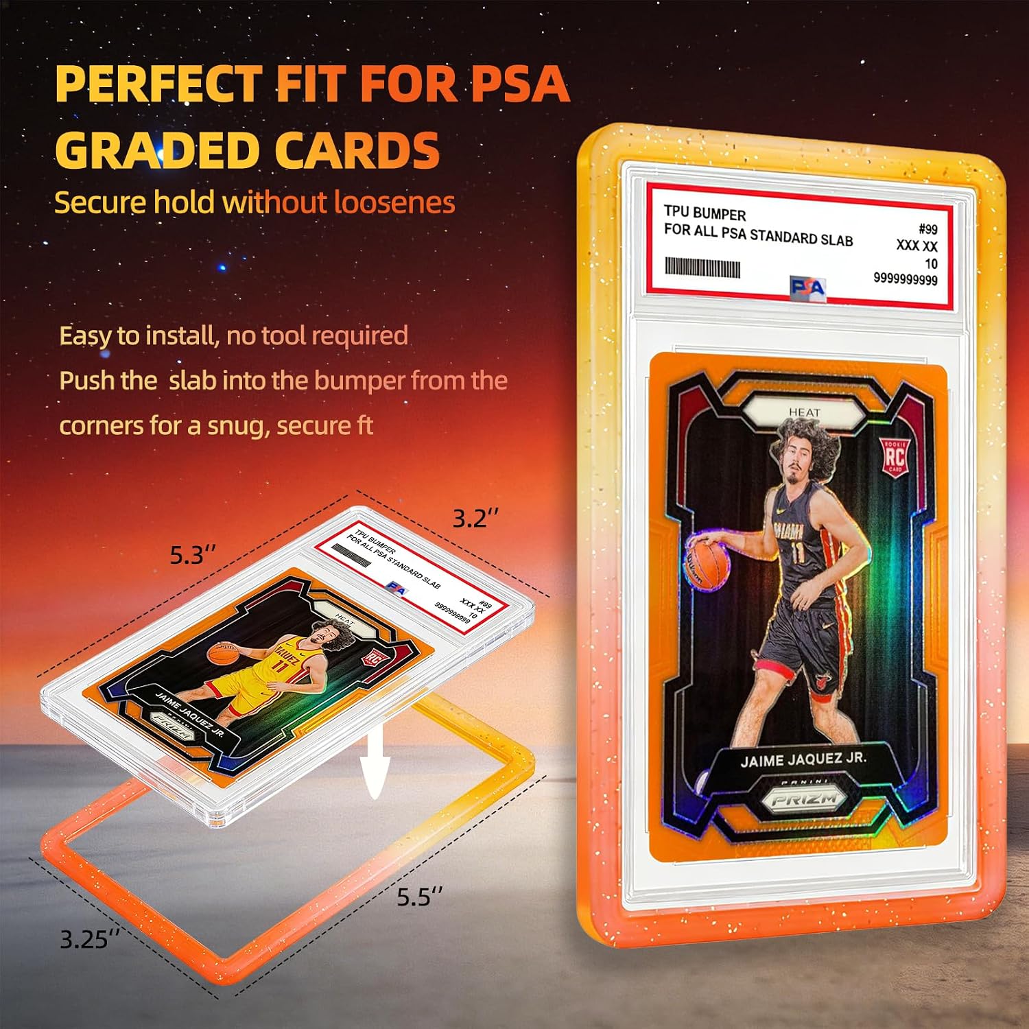 NAKIS Slab Guard for PSA Graded Cards, 1 Pack TPU Slab Protector Graded Bumper Guard for PSA Graded Card Only, Gradient Color Glitter Limited Edition, COLOR6 image 4