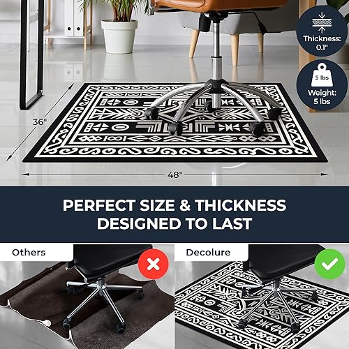 Miniatura 4 de DECOLURE Tapete para silla de oficina para suelo de madera dura, 36 x 48 pulgadas, tapete para silla de escritorio de computadora, tapete de