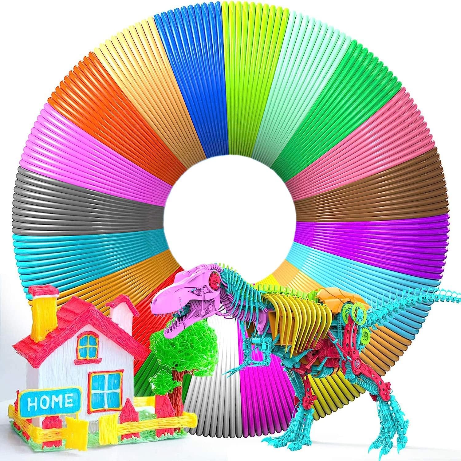 10 Colors PLA Wires Filament Refills for 3D Printing Pen and 3D Printer | Best Gift for Kids and Adults | Creative Modelling, Arts & Craft and Education | Compatible for 3D Pen & Printer