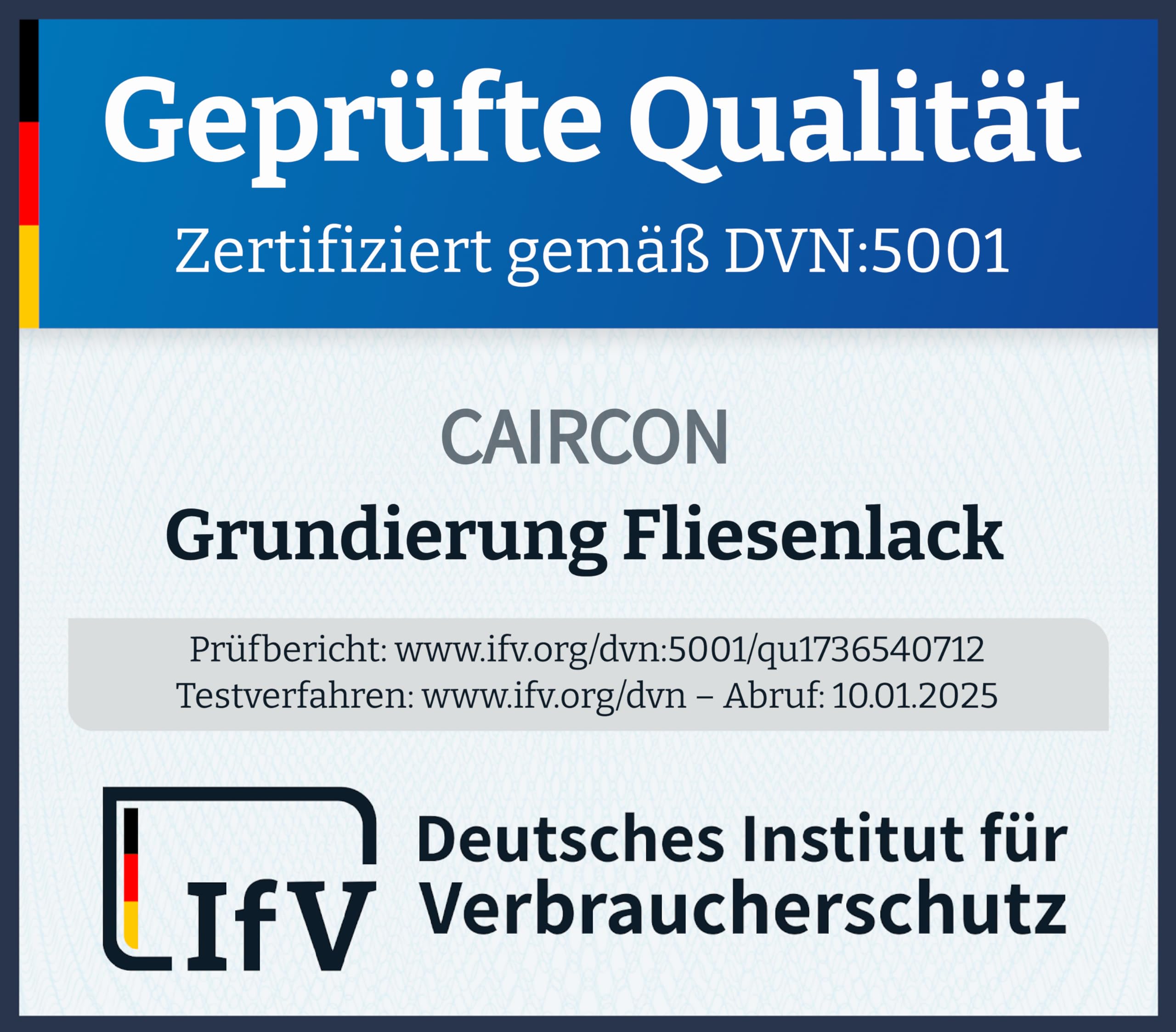 CAIRCON Grundierung für Fliesenlack Fliesengrund Haftgrund Fliesengrundierung 2,5Kg