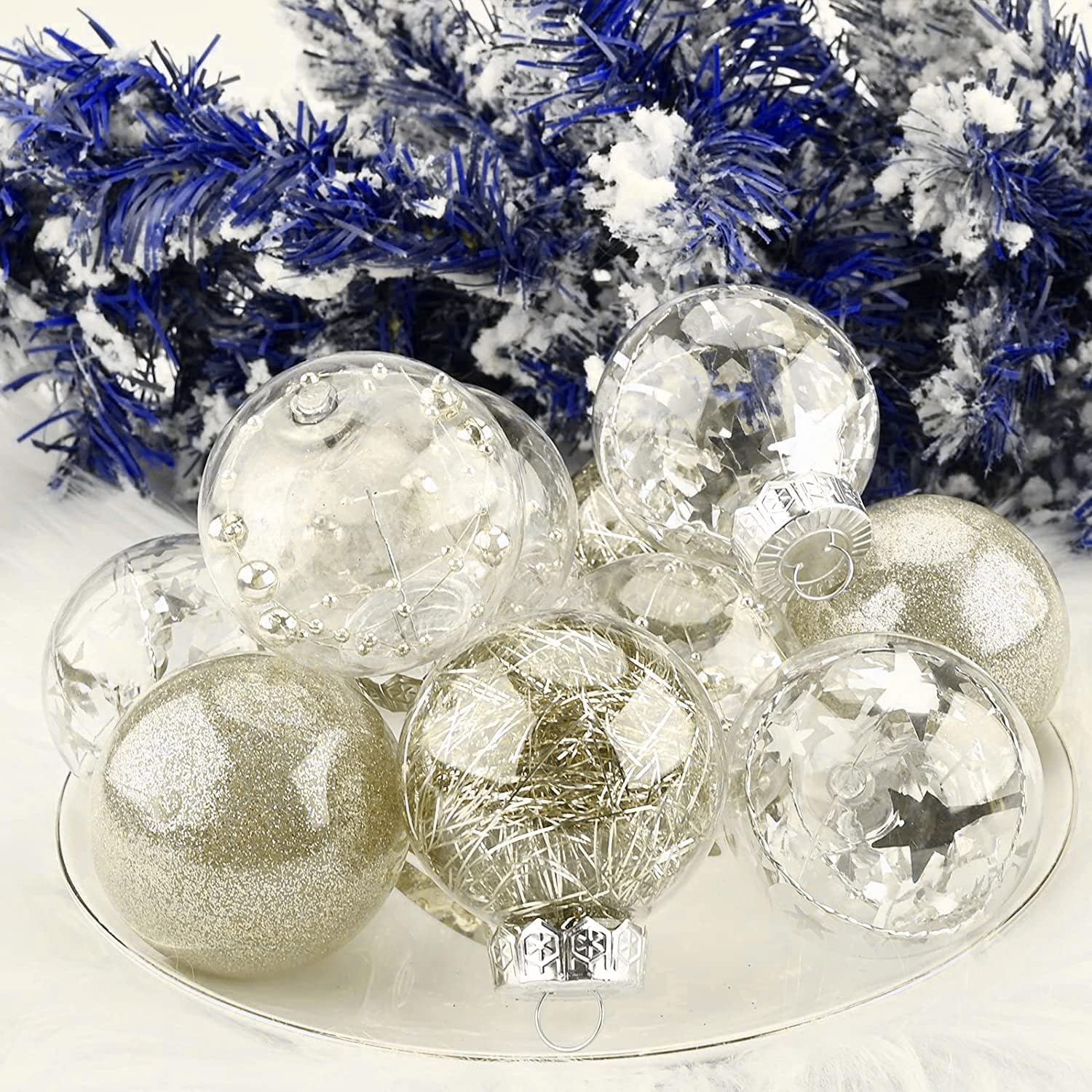 Set di Ornamenti Palla di Natale 24, 6 cm，Stile-1