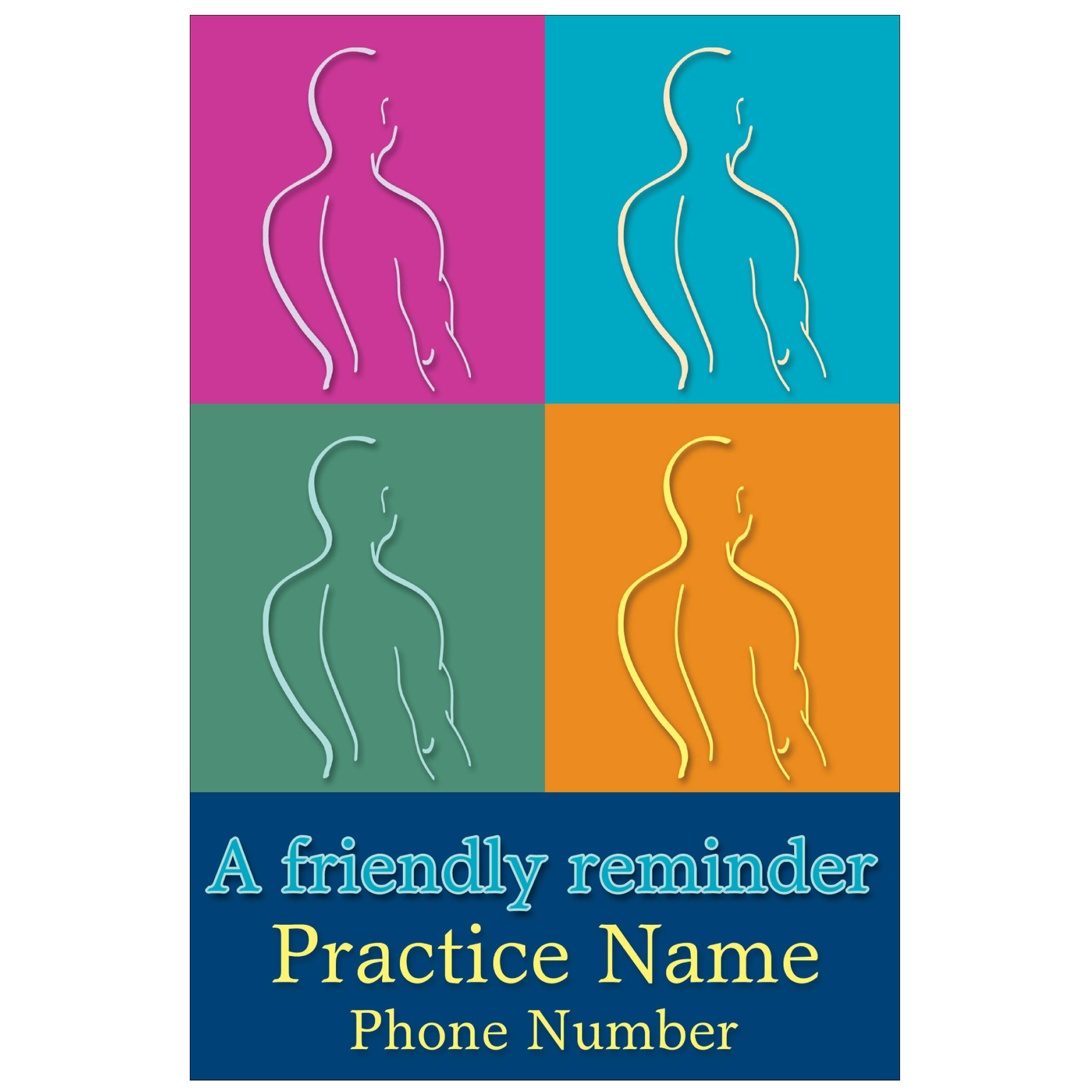 Personalized Chiropractic Reminder Postcards. Customize Card Front and Back with Practice Info. 4"x6" Card, Full Color Front with Premium High Gloss UV Coating, Premium 16 Pt. Card Stock (2500)