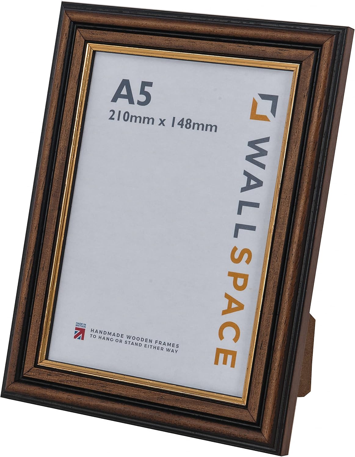 Wall Space A5 Brown Frame with Gold Inset Traditional Mahogany A5
