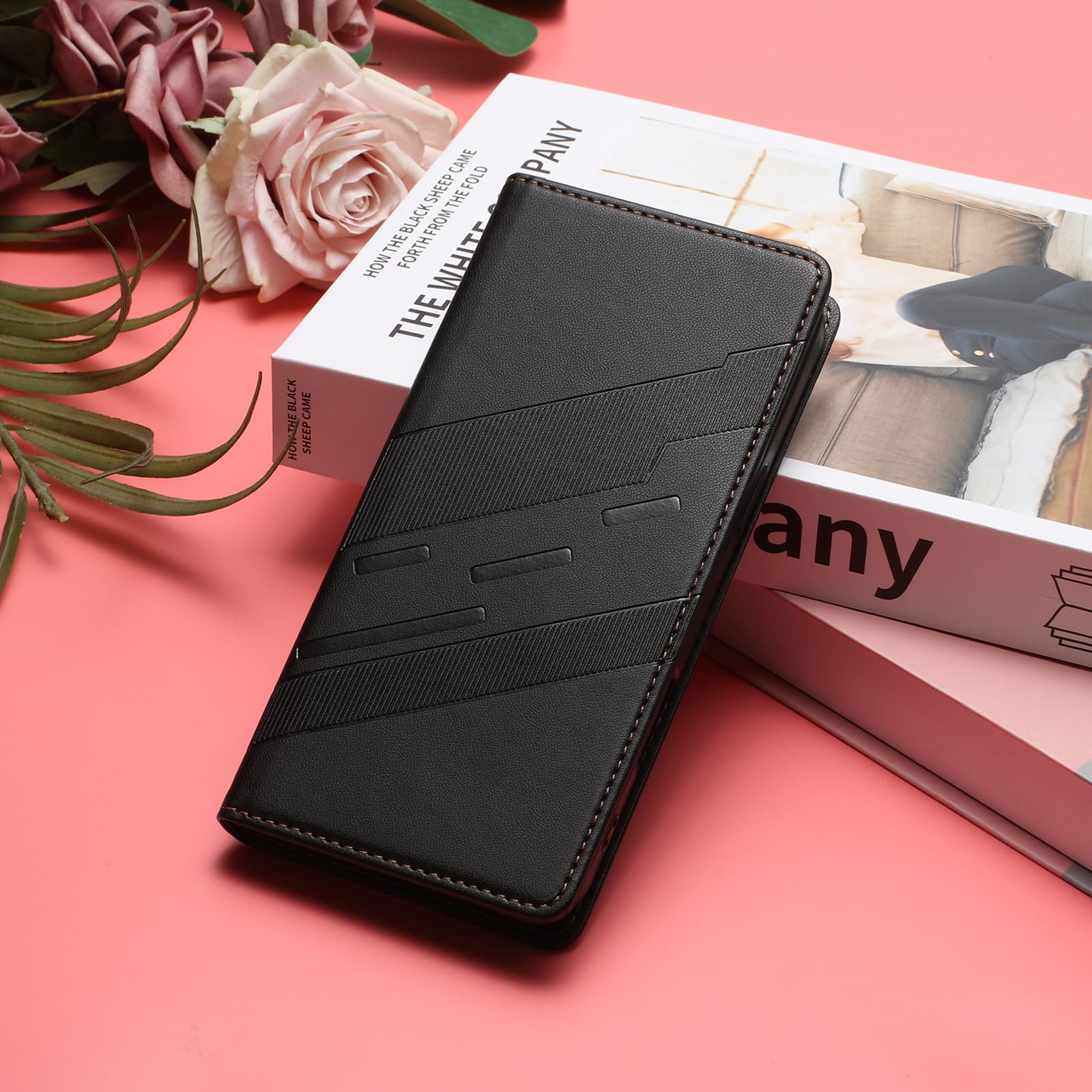 Skórzane etui Folio do ZTE Nubia Z80 Ultra, Premium PU / TPU Skórzany Portfel Etui Odporny na wstrząsy Pokrowiec ze skóry PU, z uchwytem i miejscem na karty. Czarny
