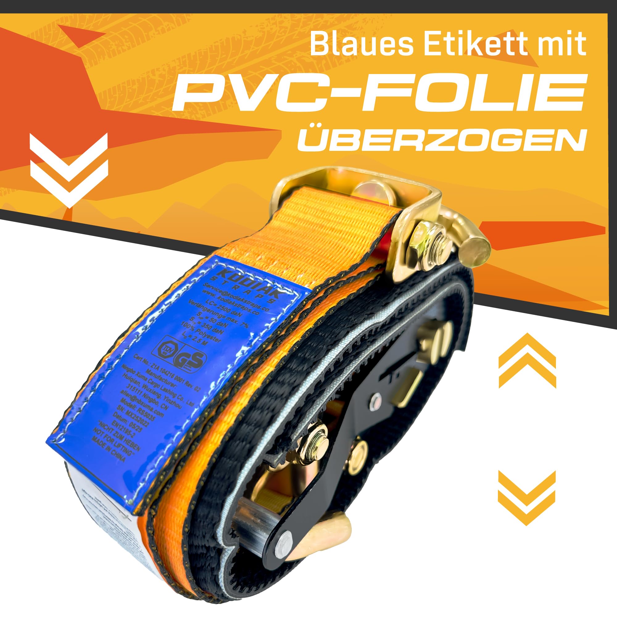 4 Stück 50mm Radspanngurte 2,5m | 5000kg Spanngurt für Autotransport | Mit Antirutschpads & 360° Wirbelhaken | Reifengurte für PKW Trailer KFZ | TÜV Geprüft nach DIN EN 12195-2