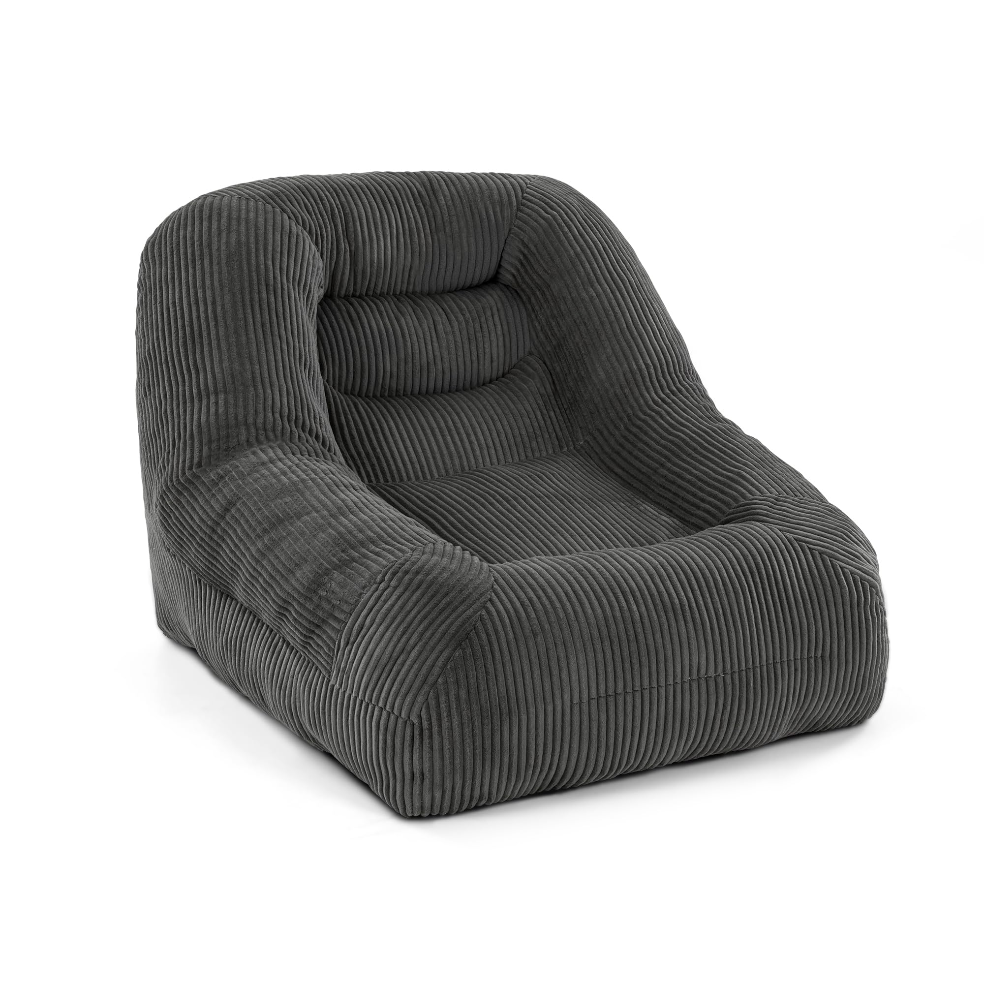 Pamapic Bean Bag, Single Bean Bag Chair with Filling Included, Beanbag Adult with Portable Handle, Comfy Sofa with Tilt Back Function, Ergonomic Recliner for Living Room, Bedroom, Gaming Room, Grey