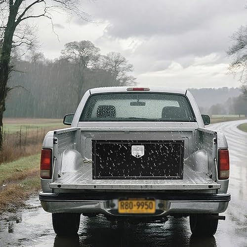 Miniatura 9 de Garvee Caja de herramientas para camión de 30 pulgadas, caja de herramientas de almacenamiento de acero negro, 30 x 18 x 18 pulgadas, organizador de