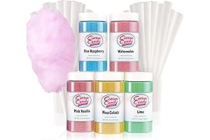 Cotton Candy Express Floss Sugar Variety Pack with 5 - 11oz Plastic...