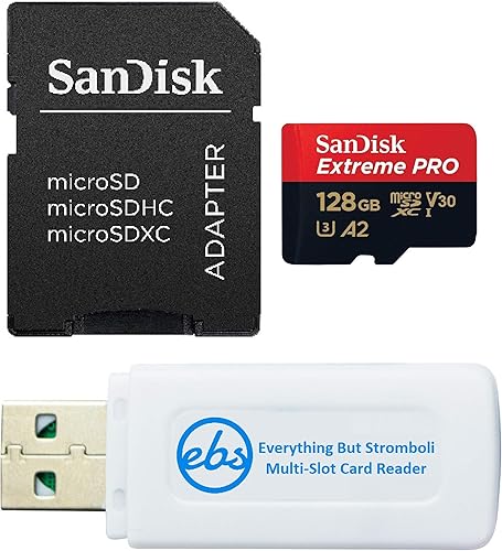SanDisk - Tarjeta de memoria Micro SD Extreme Pro de 128 GB, funciona con cámara de acción GoPro Hero 12, color negro (SDSQXCD-128G-GN6MA) con