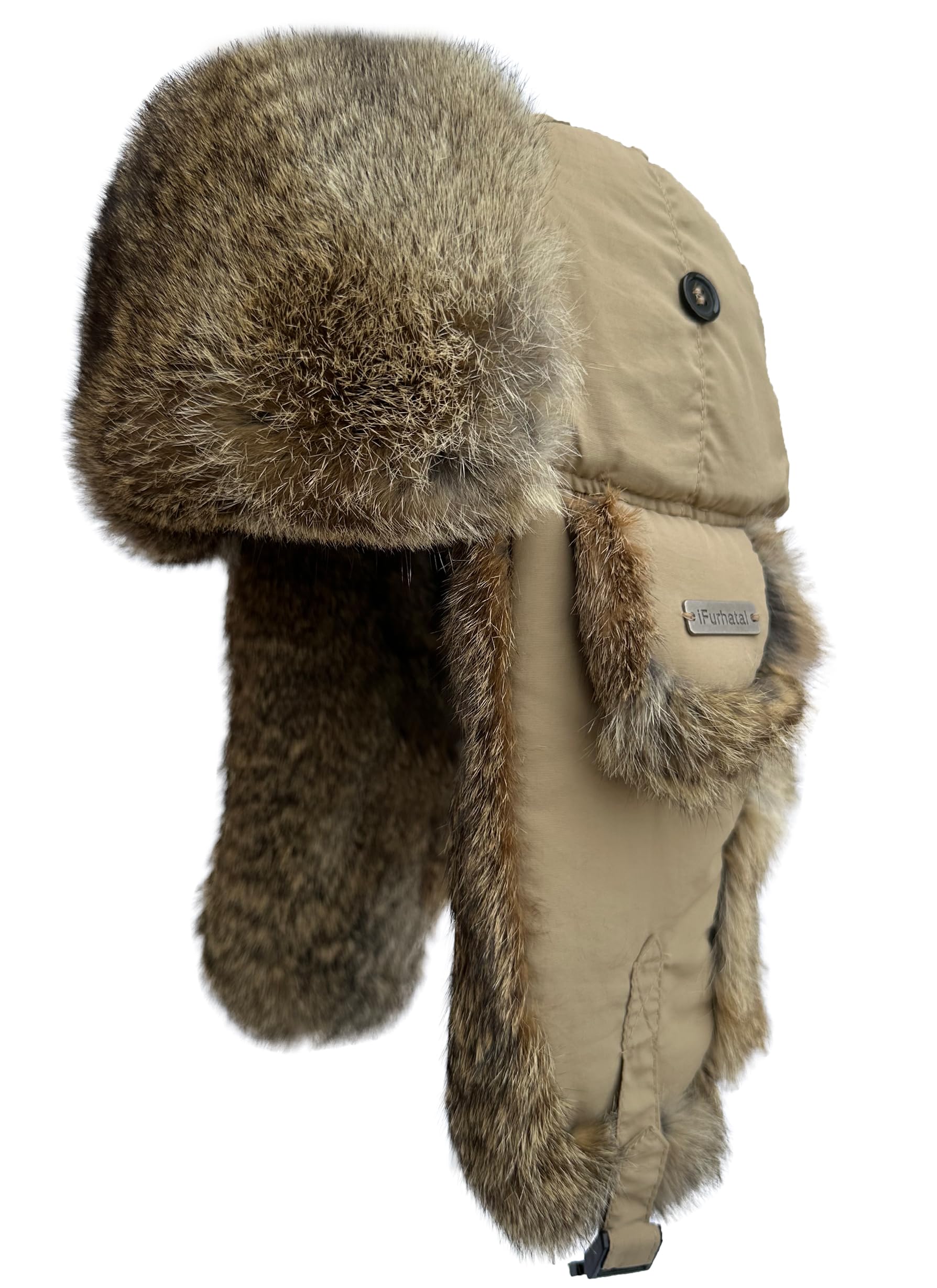 Winter Trapper Hat for Men Women 100% Real Rabbit Fur Russian Fur Winter Ushanka Hat Men Aviator Hat Mens Trapper Hat