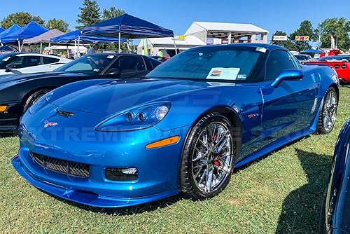 Miniatura 2 de Para Chevrolet Corvette C6 Grand Sport y Z06 2005-2013  Paneles basculantes de faldas laterales estilo ZR1 con par de solapas de barro (plástico ABS