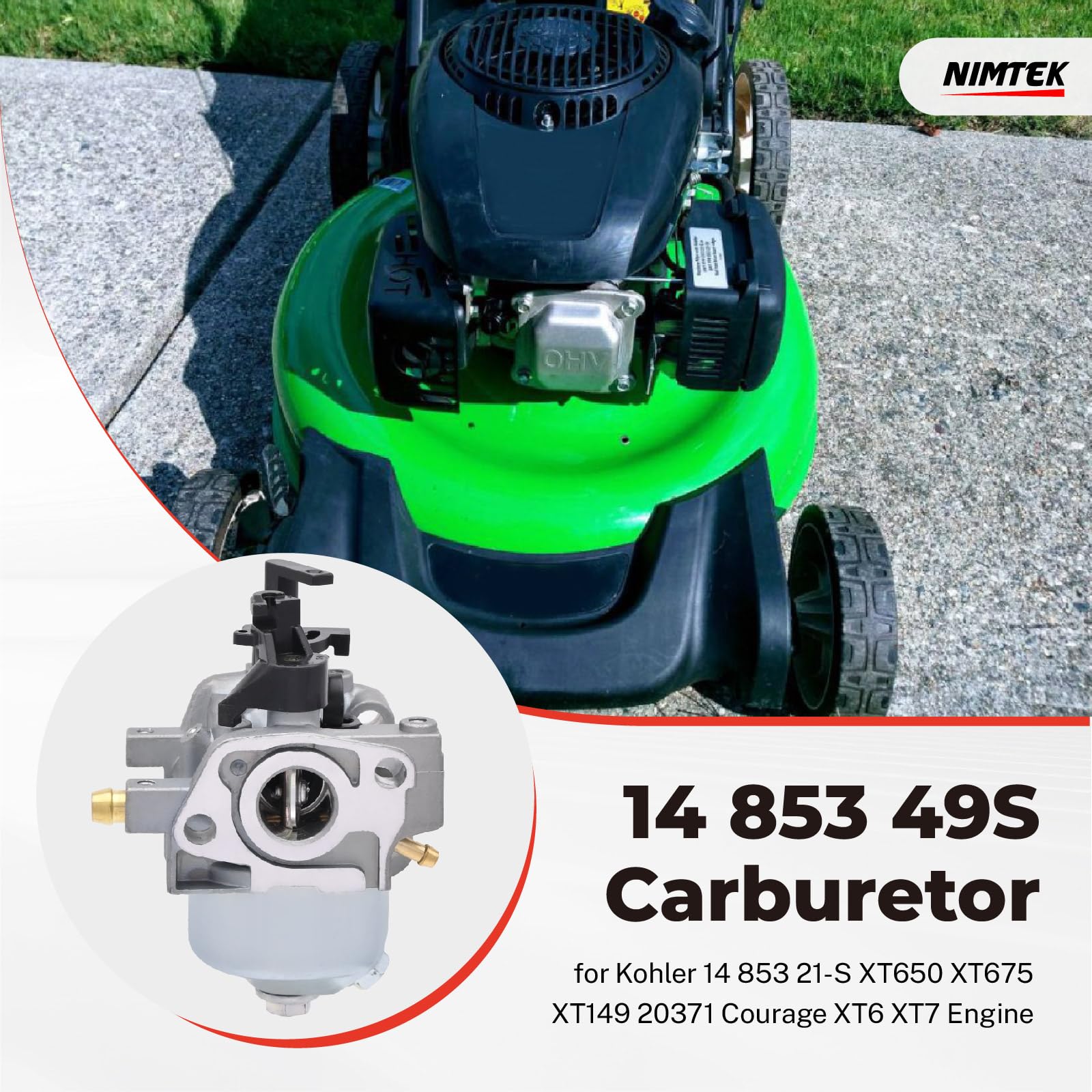 Amazon.com : NIMTEK 14 853 49S Carburetor with Air Filter Fuel 
