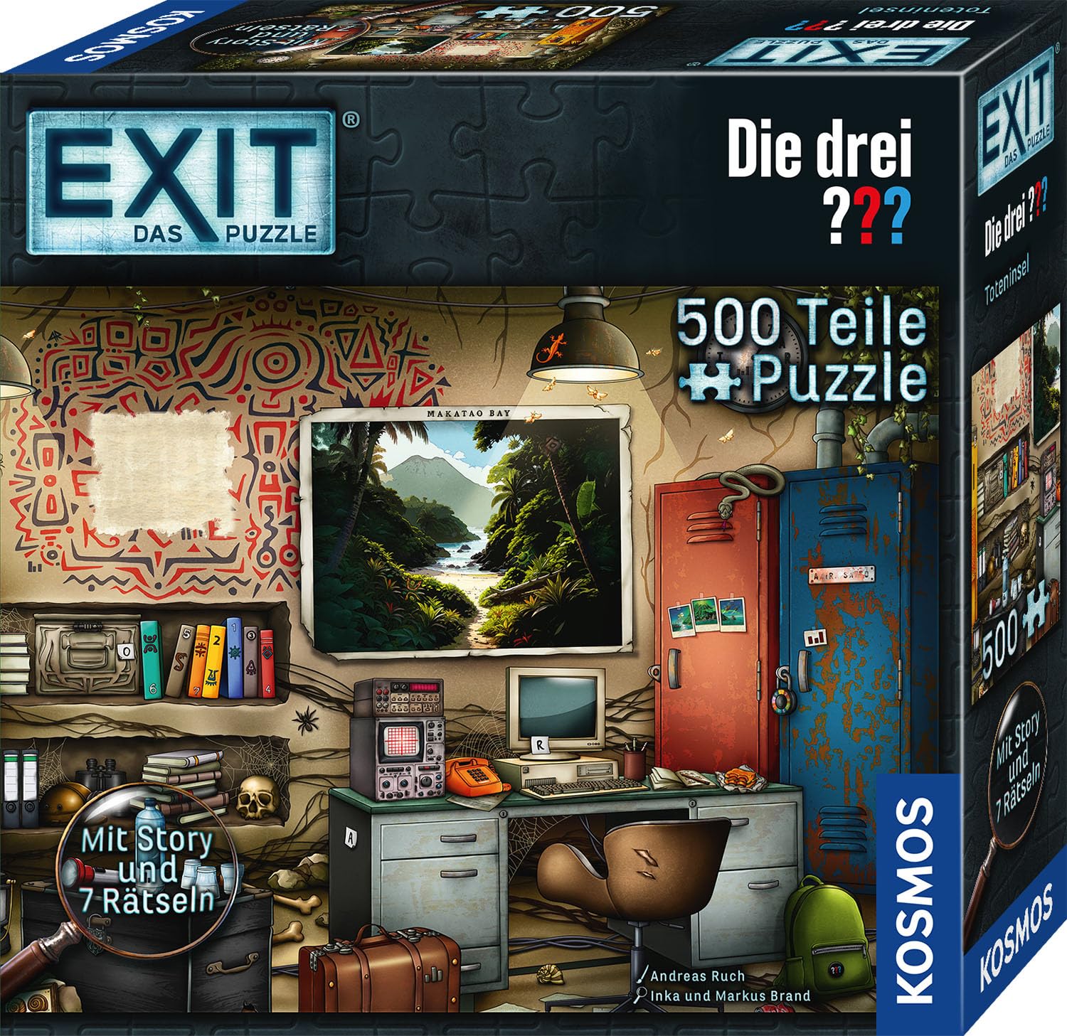 KOSMOS 685737 EXIT® Das Puzzle Die DREI ??? Toteninsel, 500 Teile Escape Game Puzzle mit exklusiver Die DREI Fragezeichen Geschichte - 2