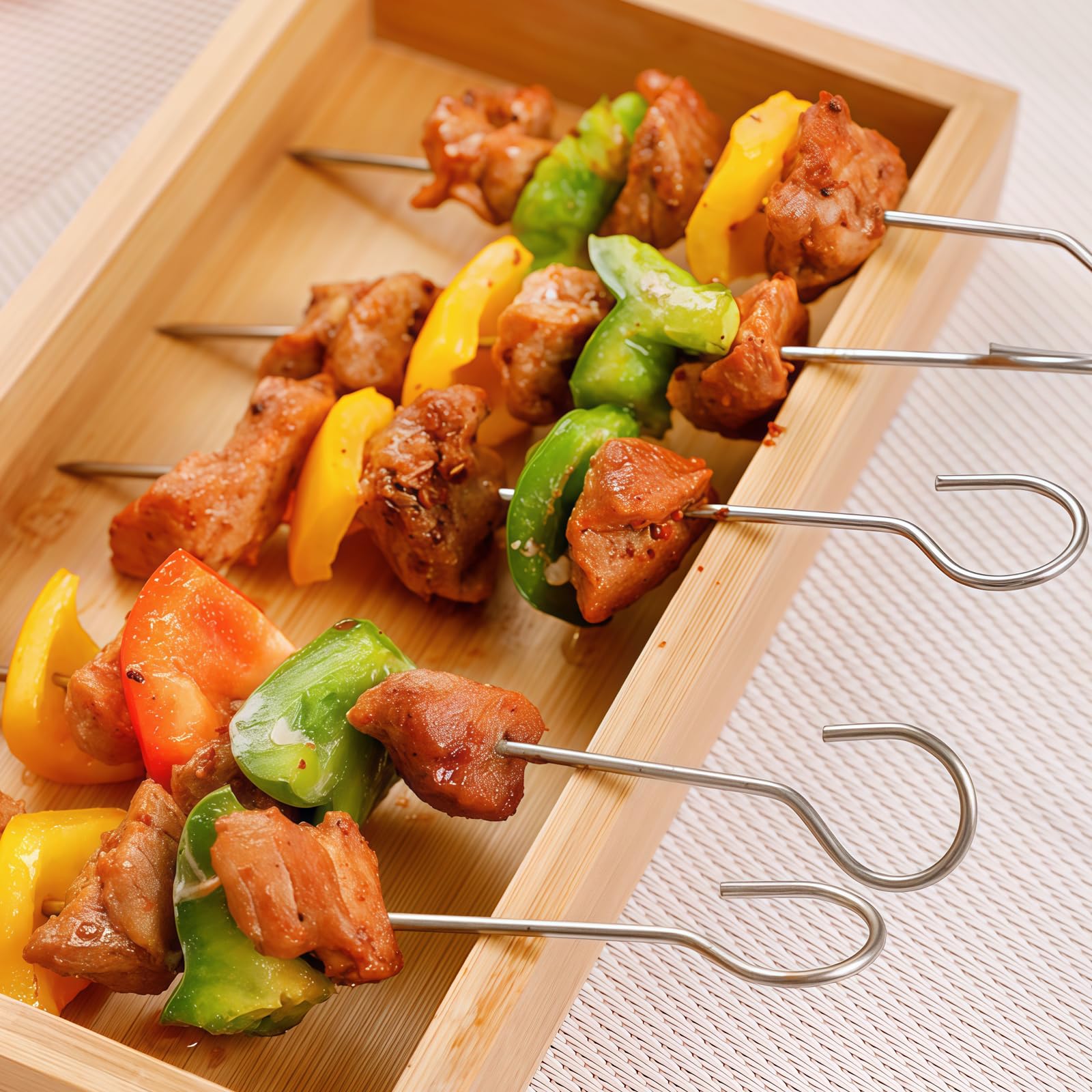 Brochettes en métal 18 Racine 6'' pour barbecue découpes dinde oie rôtis