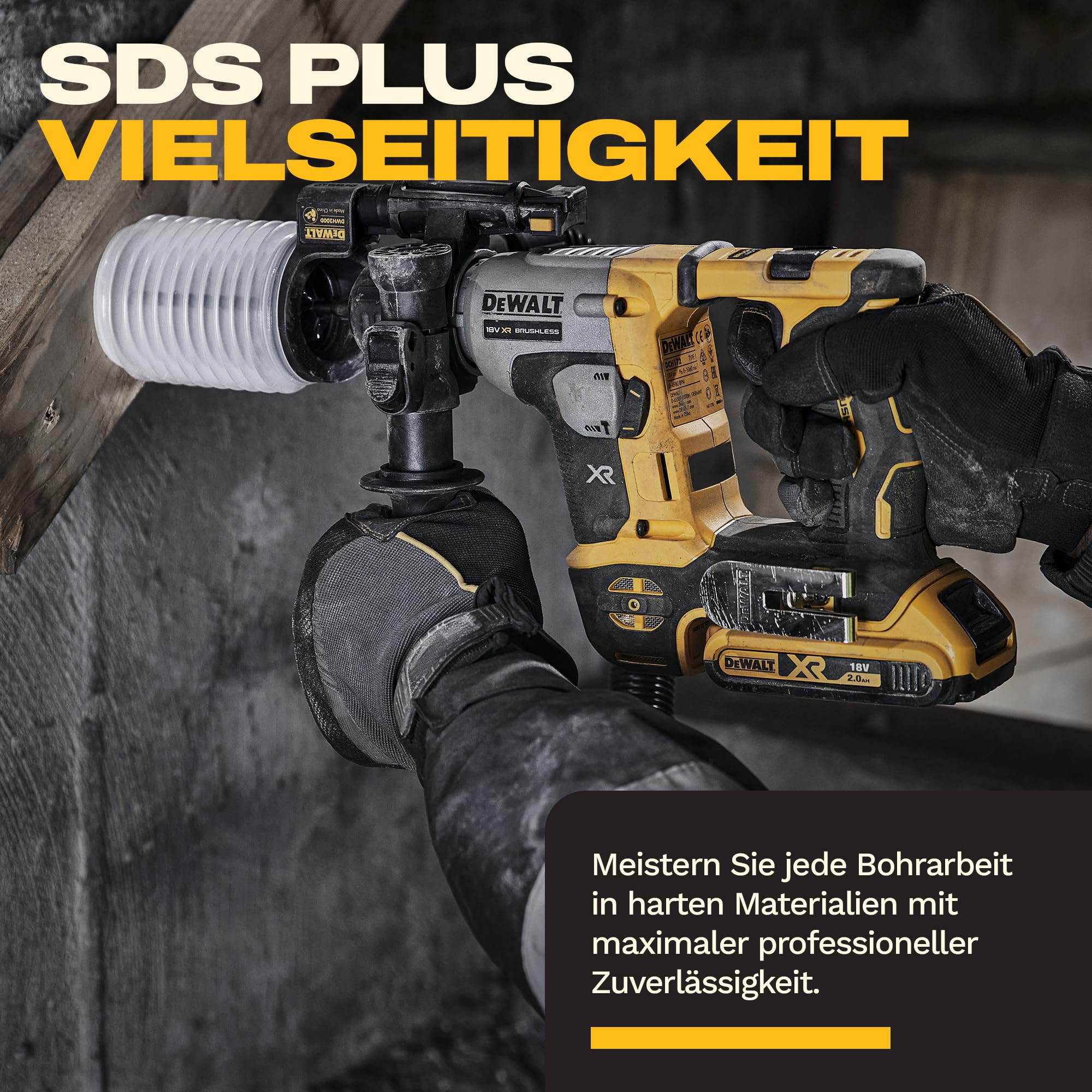 DEWALT 18-V-Schlagbohrmaschine XR SDS PLUS 16 mm, Nur Gerät, DCH172N-XJ