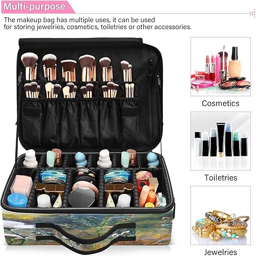 Miniatura 5 de Green Grass portable travel makeup cosmetic travel bag for women toiletry bag women makeup bag medium cosmetiquera de viaje para hombre men mens