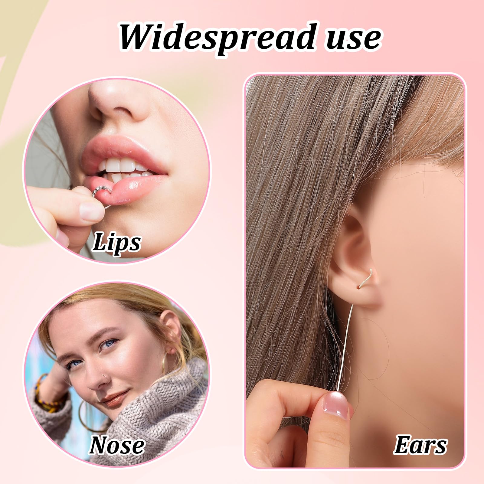 1 unidad (240 unidades) limpiador de agujeros para la oreja, juego desechable de limpieza de agujeros de seda para orejas perforadas, línea de limpieza, piercing de limpieza, piercing de oreja — view 7