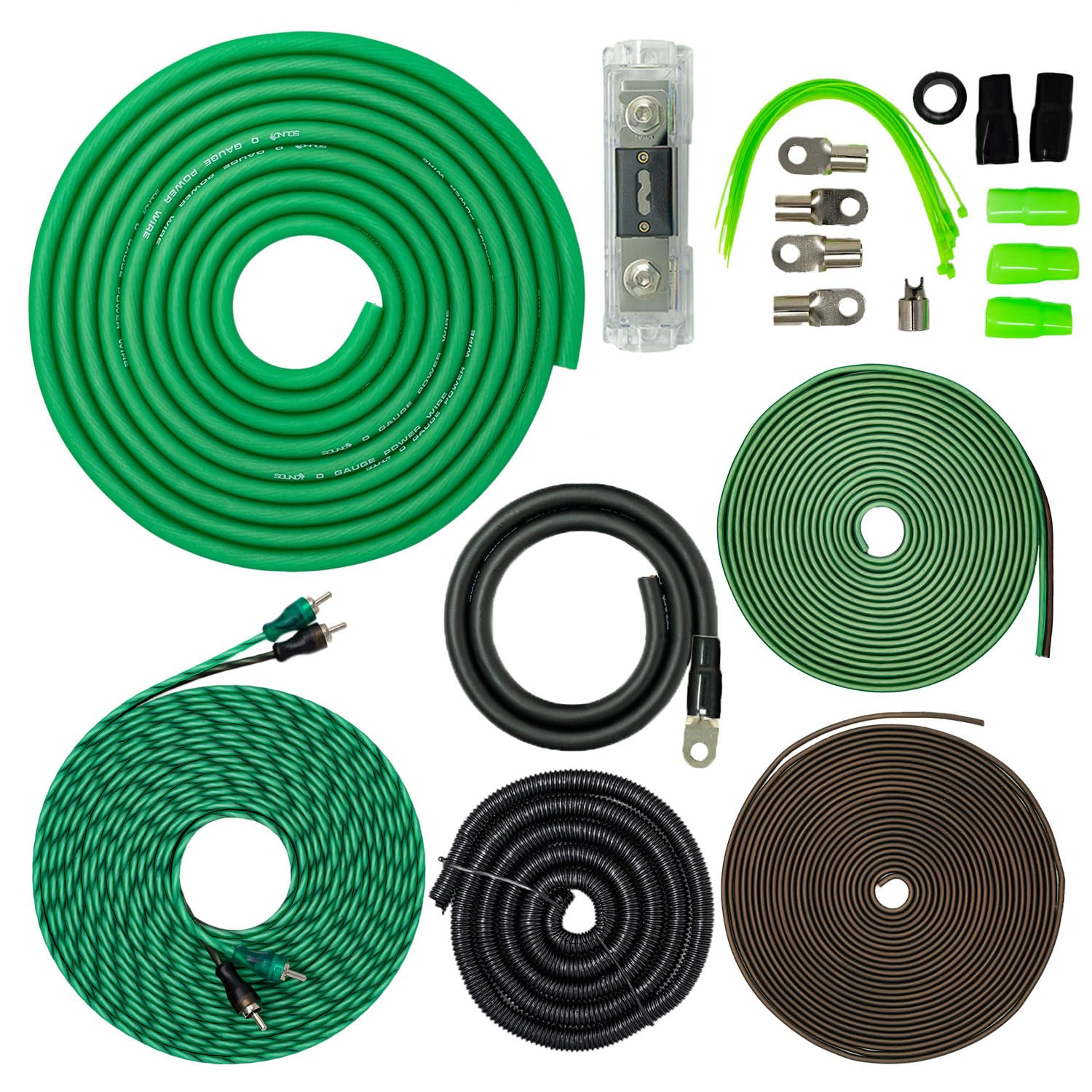 SoundBox VSK-0 0 Gauge Amp Kit Complete AWG Amplifier Install Wiring Cables