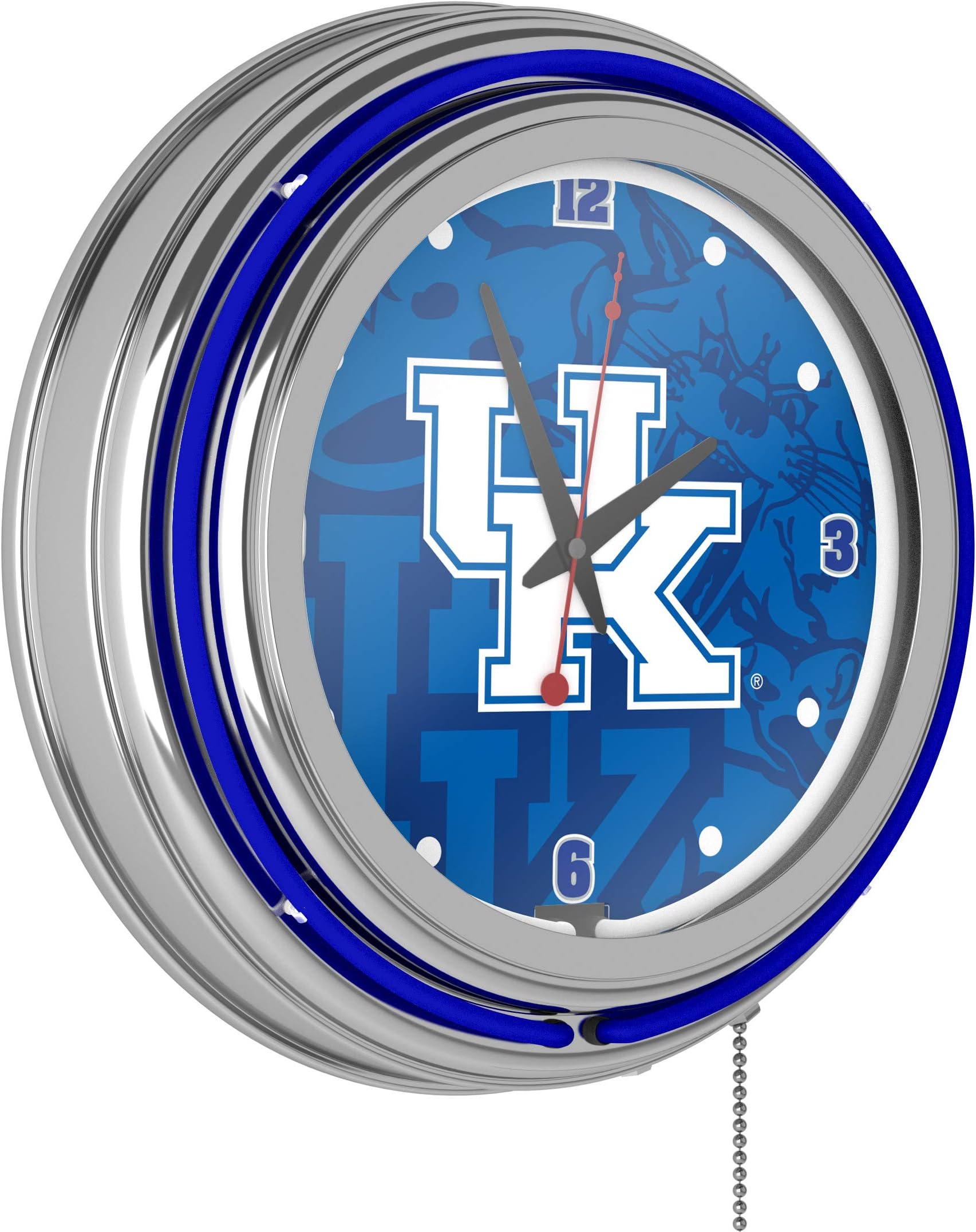 Trademark Gameroom University of Kentucky Chrome Double Rung Neon Clock - Fade