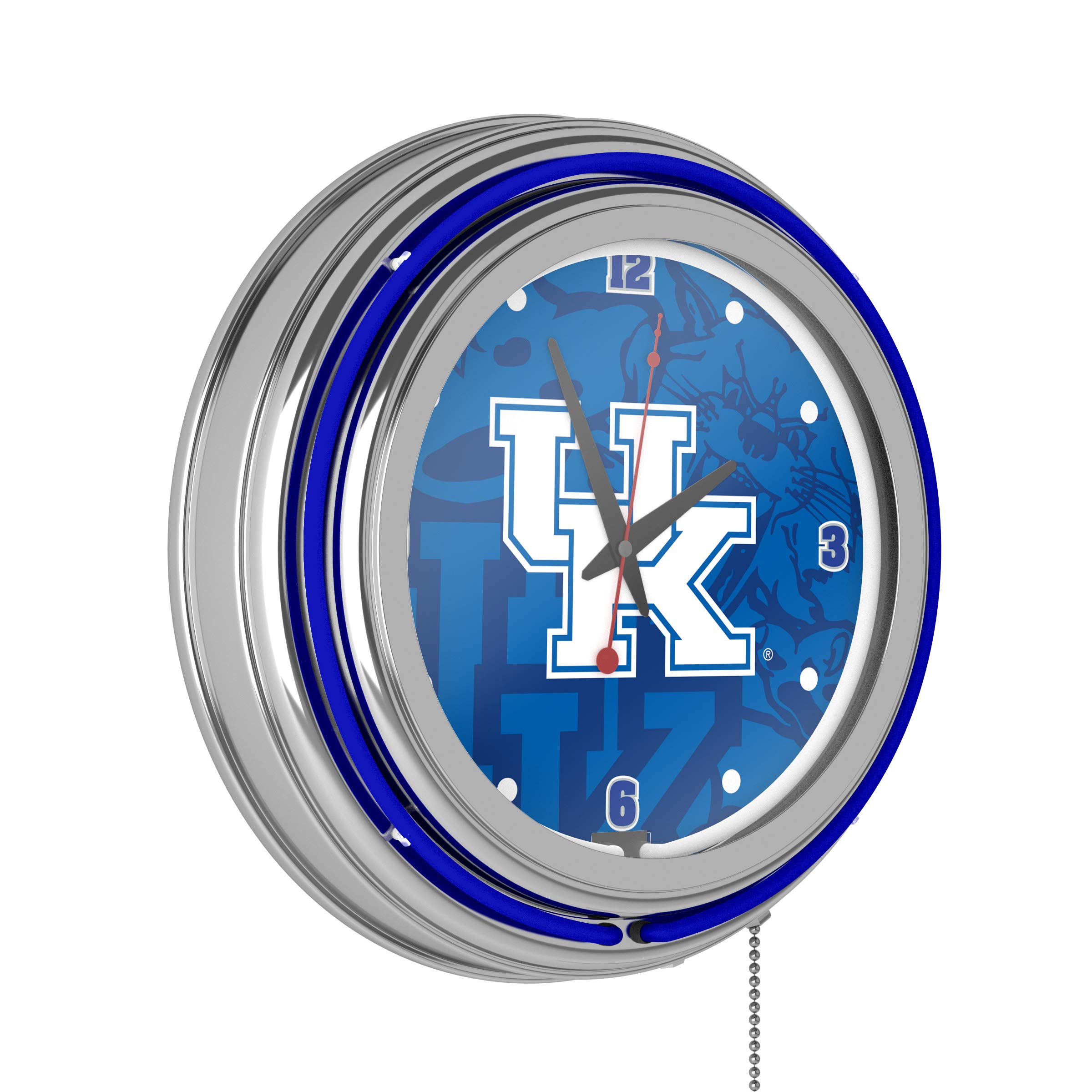 Trademark Gameroom University of Kentucky Chrome Double Rung Neon Clock - Fade