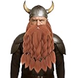 Yan Dream Men's Viking Pre-Styled Fake Beard Synthetic Long Braided Mustache for Halloween Cosplay Costume Parties