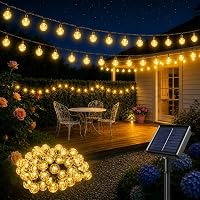 HeiPard Catena Luminosa Esterno Solare 11m 60 LEDs, Luci Solari da Giardino con 8 Modalità e Memoria