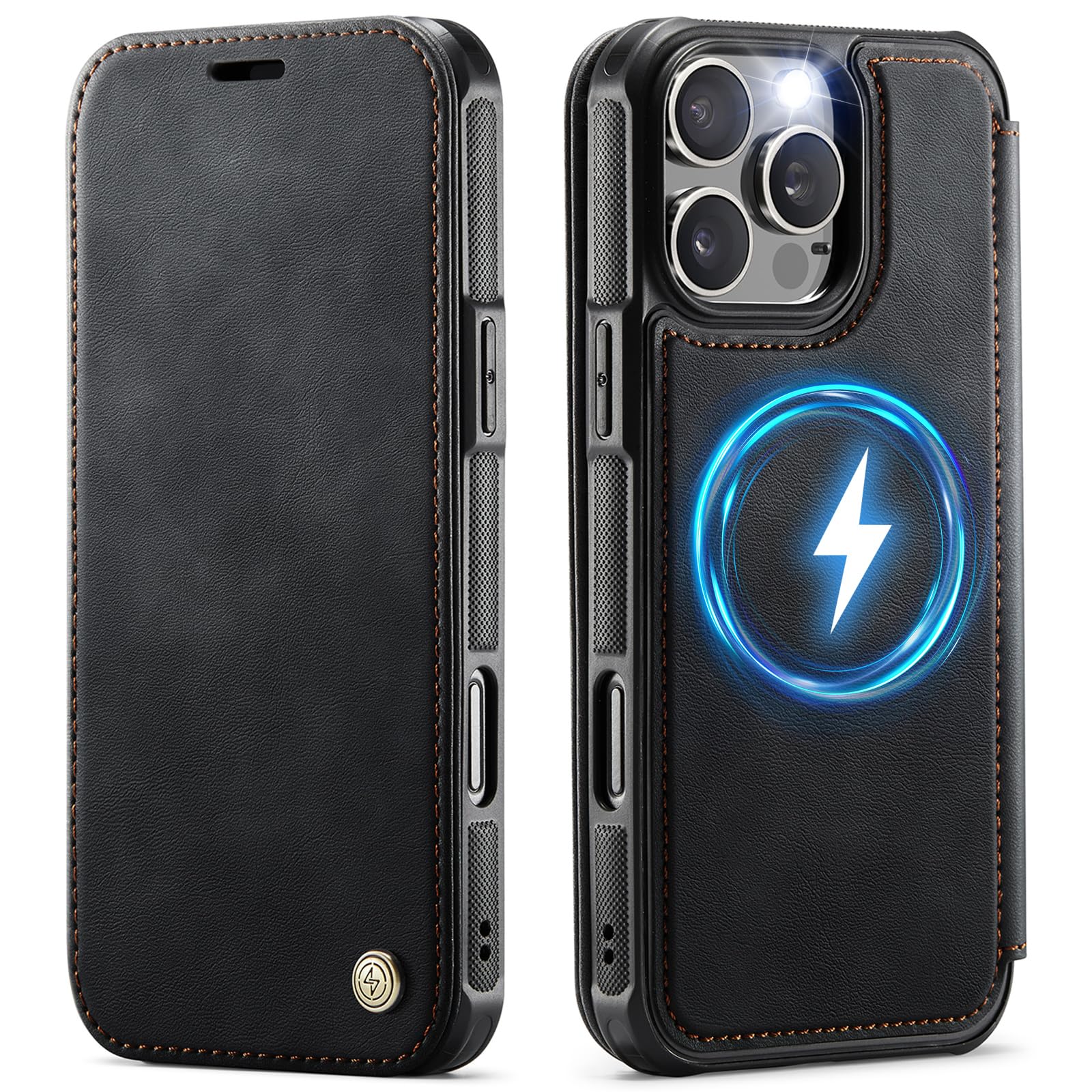 Photo 1 of PlusnapX for iPhone 16 Pro Case Wallet Compatible with Magsafe, Black