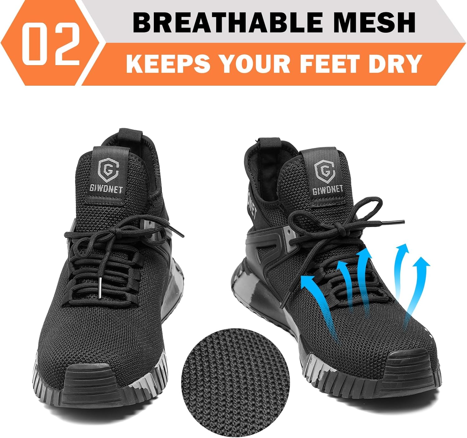 Steel Toe Boots for Men Women Breathble Lightweight Work Boots Slip Resistant High Top Safety Composite Toe Work Indestructible Construction Shoes - Image 5