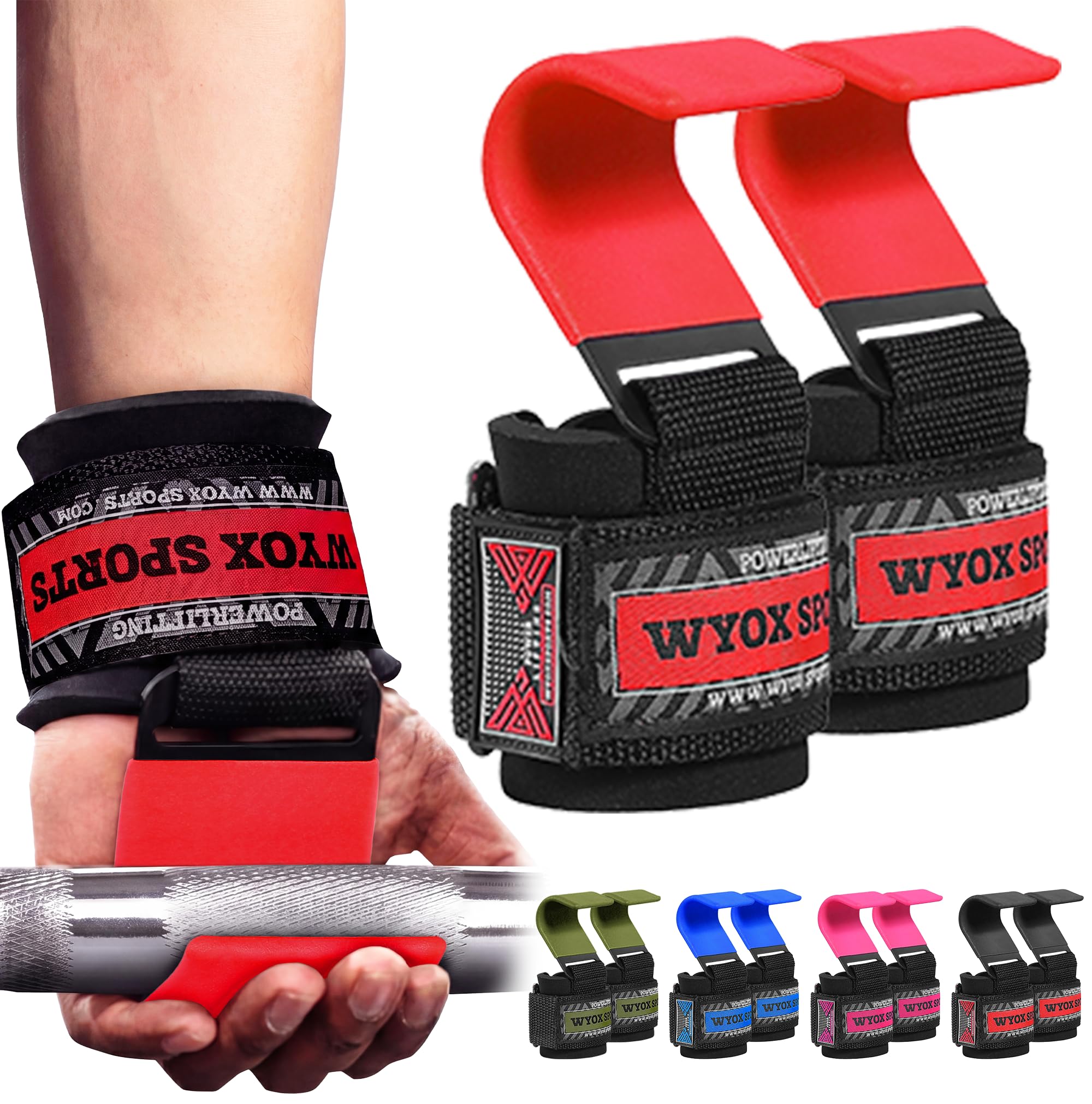 WYOX - Guantes de Levantamiento de Pesas (Rojo)