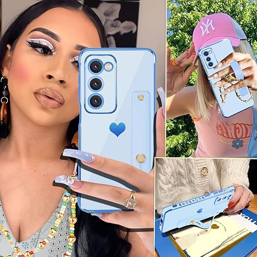 Miniatura 4 de Likiyami Funda 3 en 1 para Samsung Galaxy S20 FE 5G4G con corazón para mujeres y niñas, bonita estética femenina de lujo, bonita con soporte de