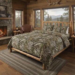 Northwest Realtree 4-Piece Twin Size Bed in a Bag Set, 1 Comforter, 1 Fitted Sheet, 1 Flat Sheet, 1 Pillowcase, All Seasons Bedding, APX Camo