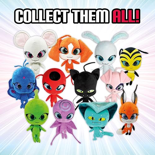 Miniatura 6 de Miraculous Ladybug Kwami Mon Ami - Duusu The Peacock, animal de peluche súper suave, figura de peluche coleccionable de 9 pulgadas, mariquita y gato