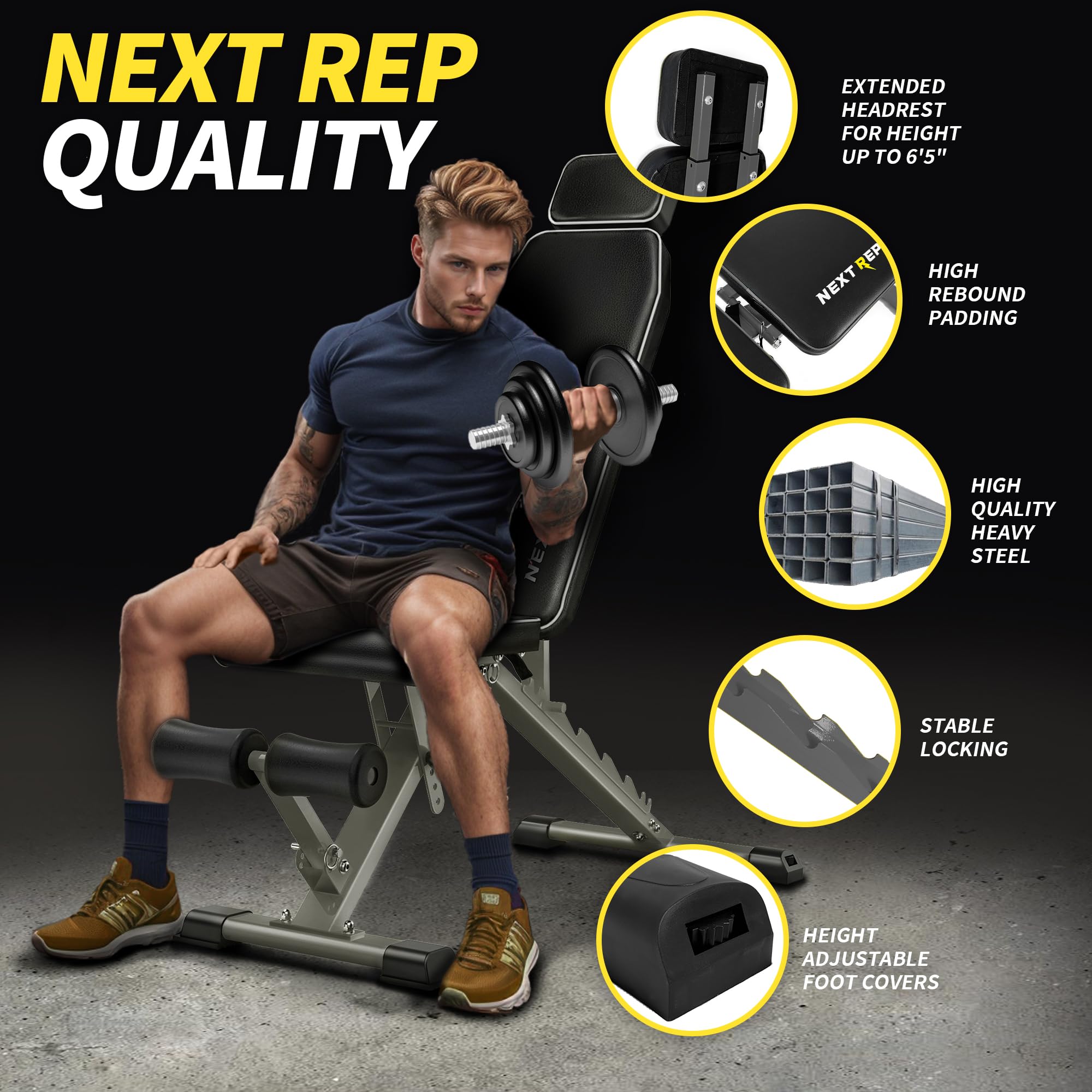 Amazon.com : Adjustable Weight Bench,1000 LB Fast Folding Workout