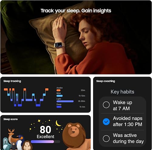 Samsung Galaxy Fit3 - Montre connectée avec écran AMOLED de 40 mm, corps en aluminium, suivi complet de l’activité physique et de la santé, batterie jusqu’à 13 jours, charge rapide, 5 ATM, gris - 6