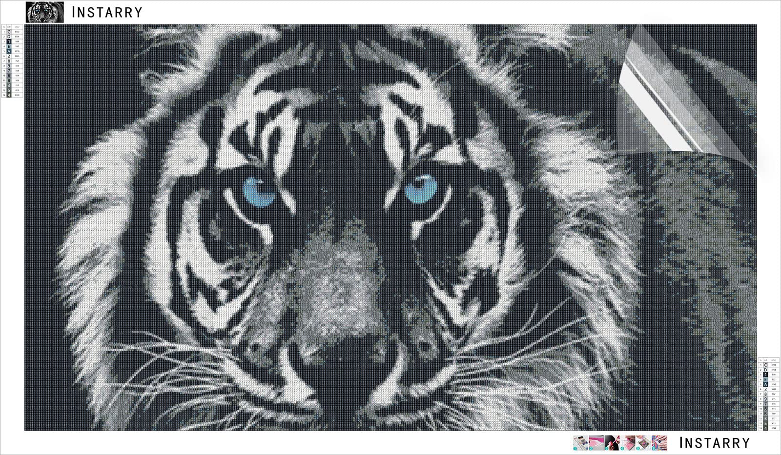 Instarry DIY 5D Diamond Painting Grand Format Tigre Home Décoration 120x60 cm
