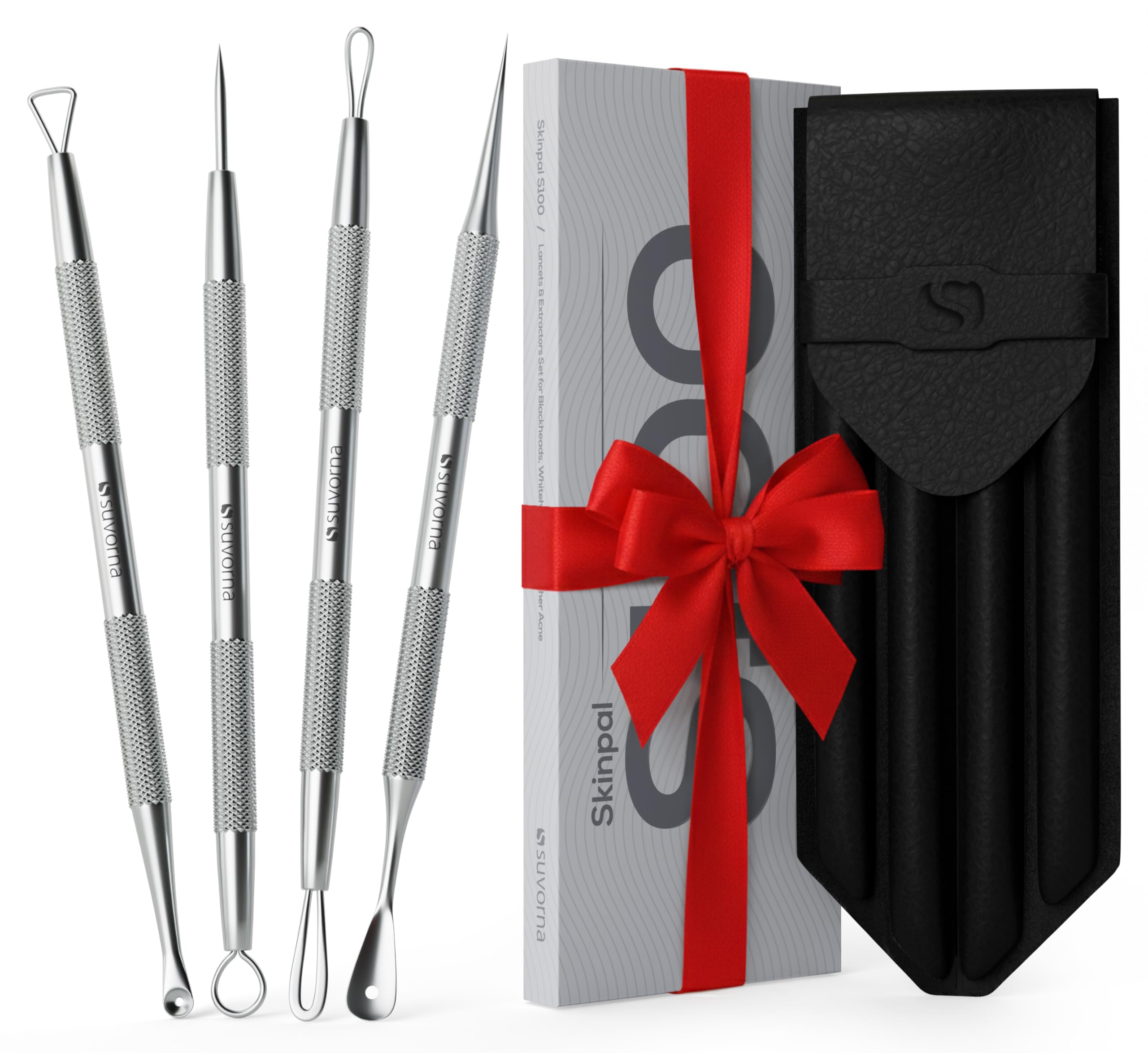 Suvorna Pimple Popper Tool Kit | Milia Remover | Lancets for Facial Extraction | White head Extractor Tool for Face | Comedone Extractor | Blackhead Remover tool | Acne Needle Tool & Cyst Removal Tool