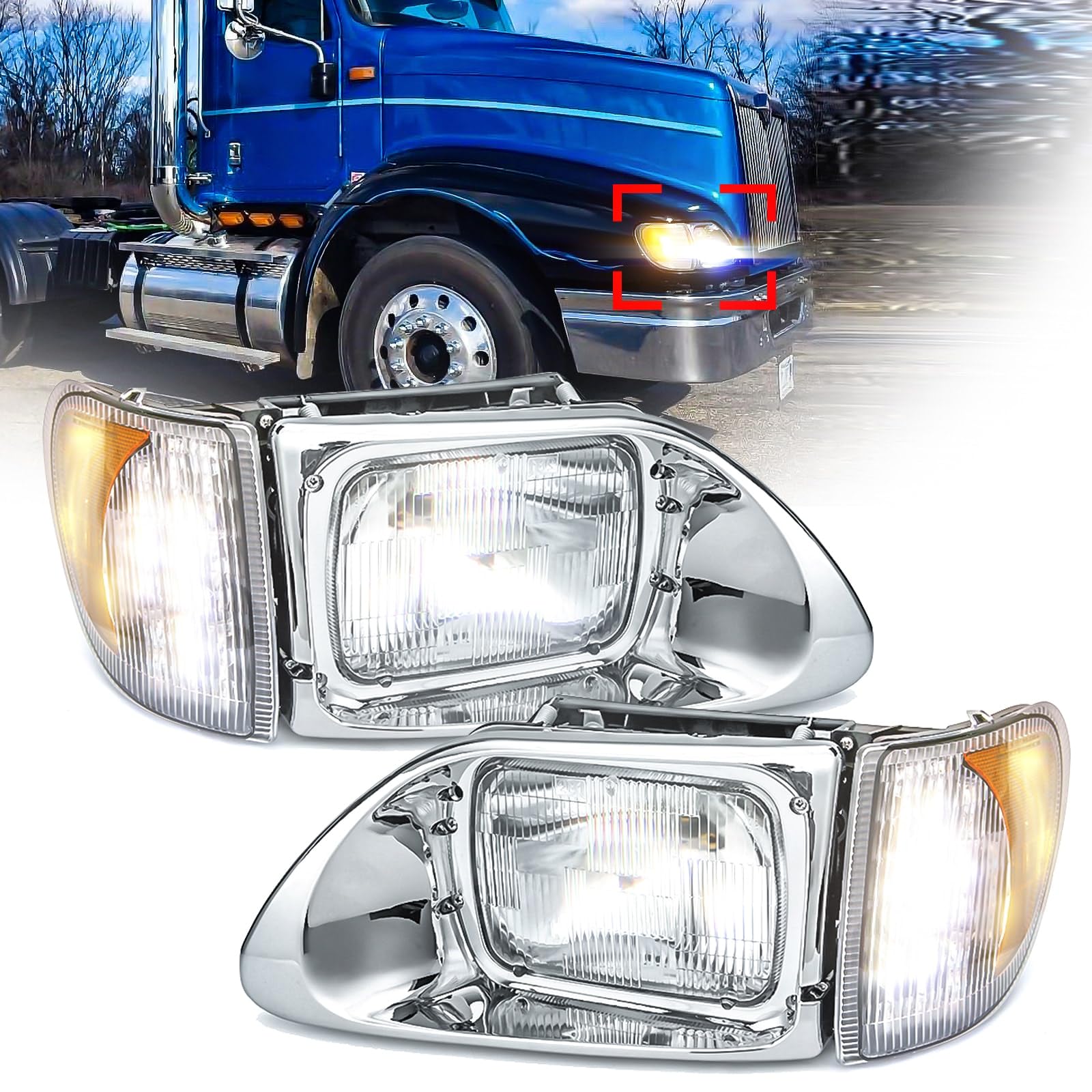Amazon.com: WANLLY LED Headlights Assembly for International 9200