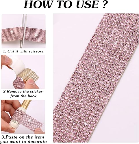 Miniatura 2 de Cinta de cristal autoadhesiva, calcomanías de diamantes de imitación para envolver regalos, manualidades, decoración, bodas, suministros de fiesta