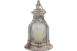 Antique White Victorian-Inspired Metal Votive Candle Lantern