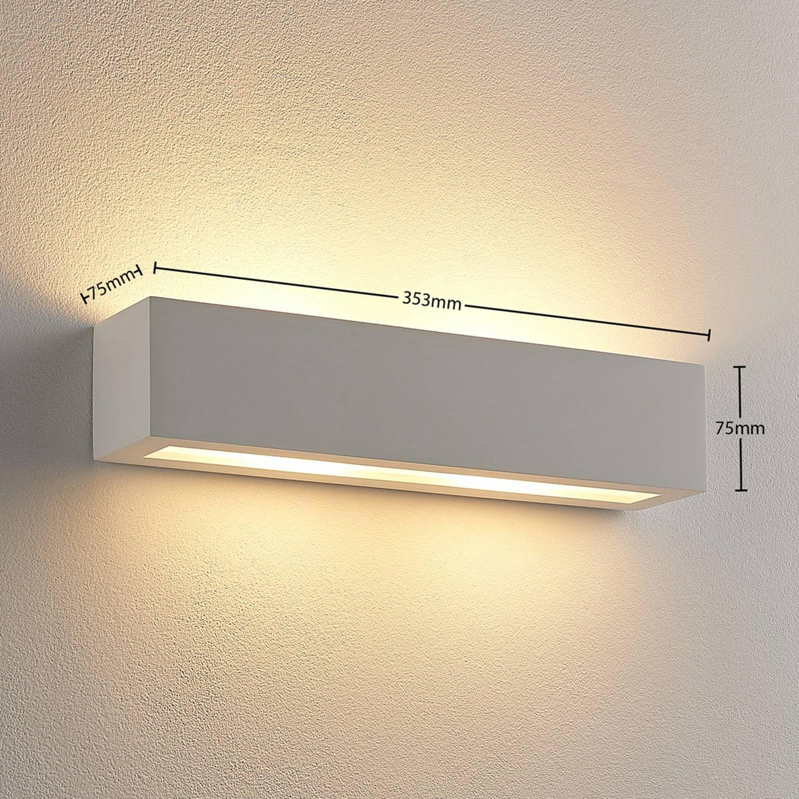 Lindby wandlamp Santino, 22 cm, gips, G9, overschilderbaar Lindby wandlamp Santino, 22 cm, gips, G9, overschilderbaar