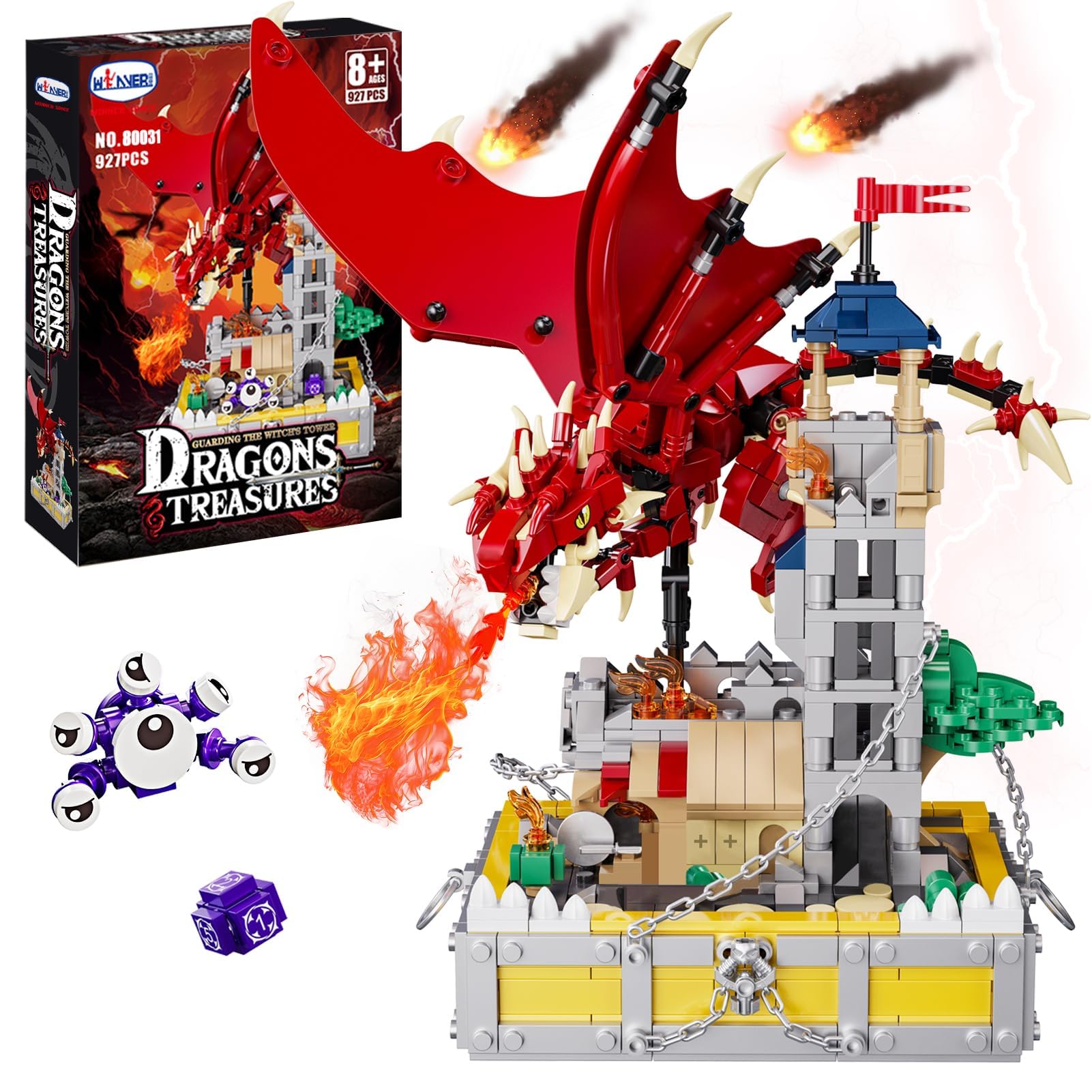 Sponsored Ad - Medieval Dragons Castle Building Sets, Guarding Dice Tower Kits, Red Dragon Medieval Castle Sets Toys for Ages 8-13, Dragon Model Decor, Idea Gifts for Boys, Kids, Adult Fans (927 Pcs)