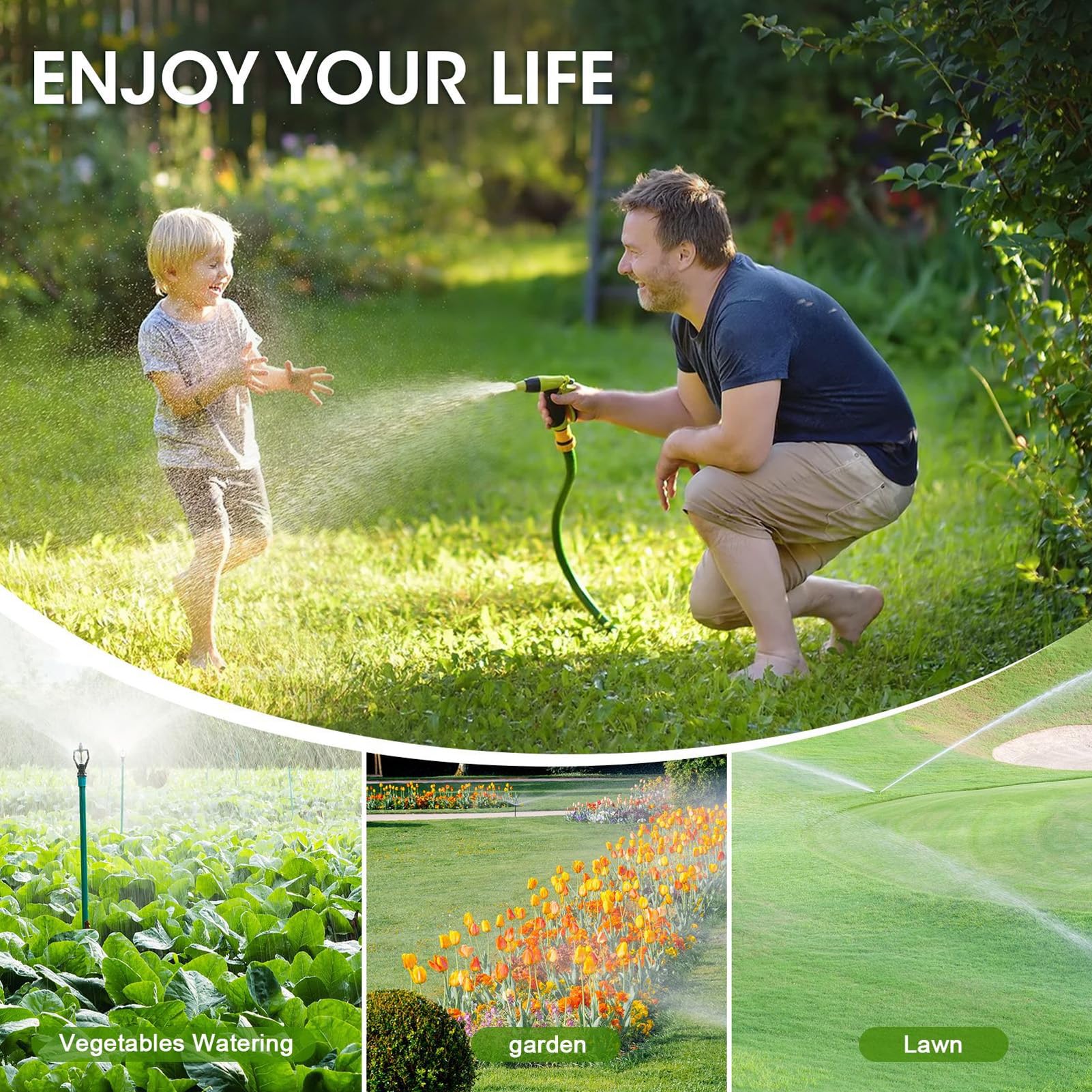 Fockety Programmatore di Irrigazione 1 Uscita, Ingresso in Ottone | Timer per irrigazione per tubo da giardino, IP55 resistente alla pioggia, controller manuale per irrigazione automatica per
