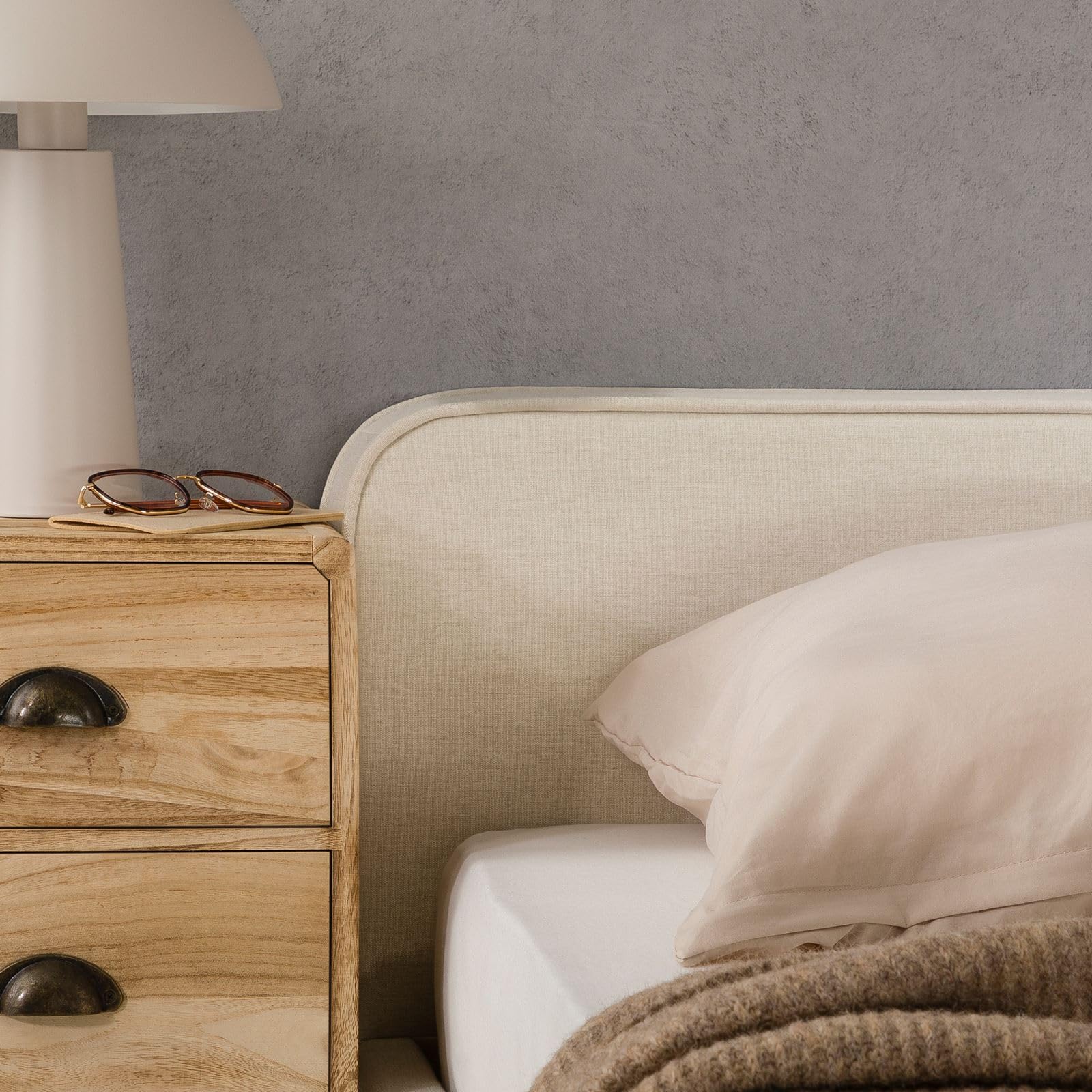 IDIMEX Polsterbett MARINI Doppelbett 120x200 cm, cremeweiß- Bett gepolstert mit Lattenrost, modernes Design & stabiles Holzgestell mit Kunststofffüßen