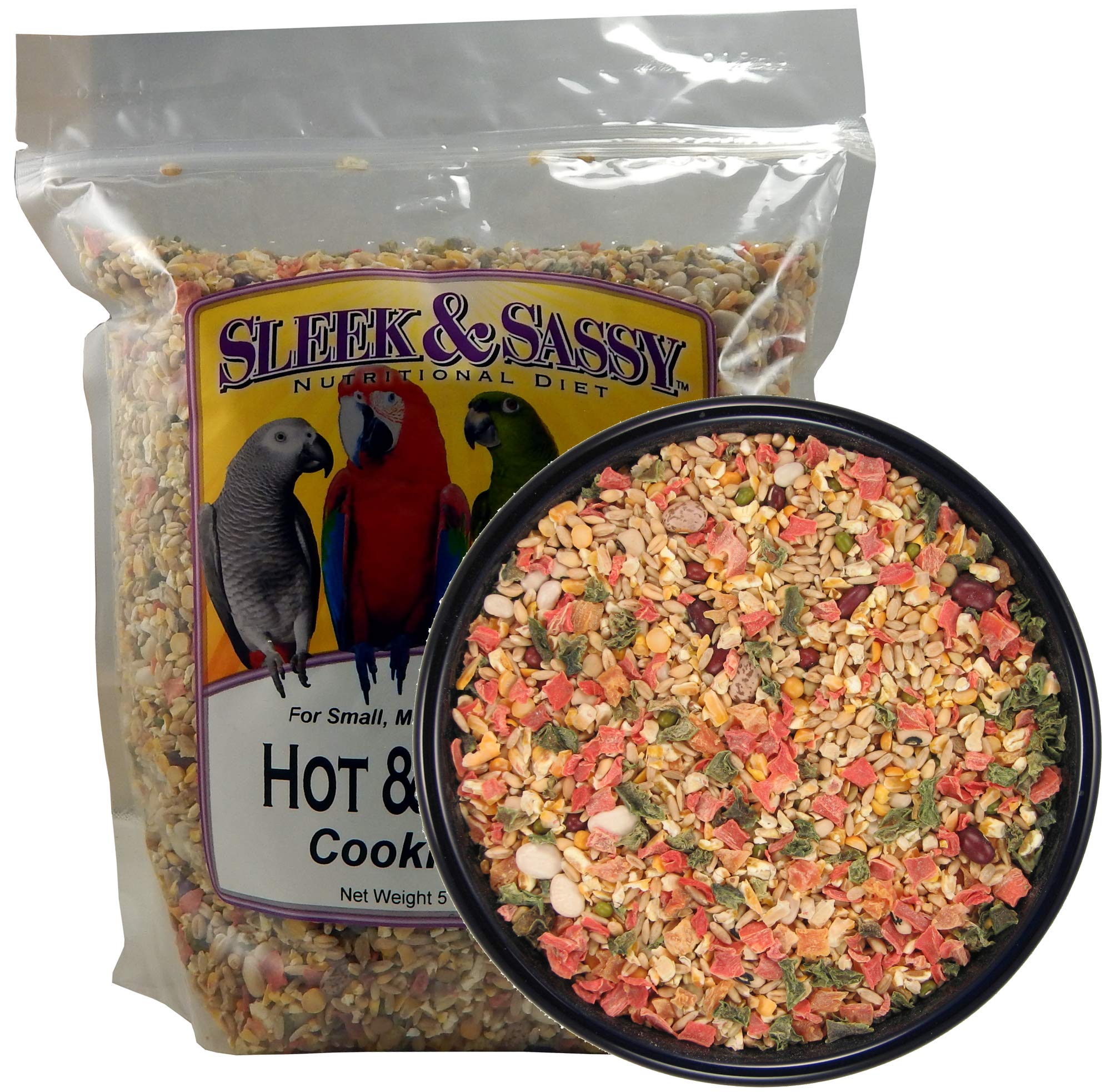 SLEEK & SASSY Hot & Hearty Premium Cooking Diet for Birds (5 lbs.)