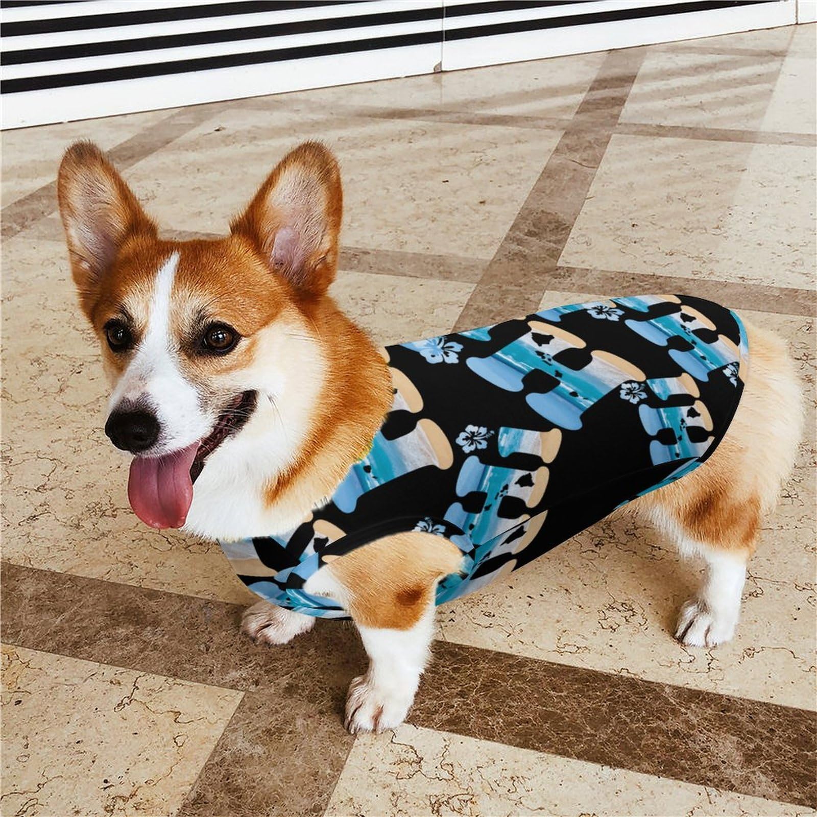 2er Pack Hawaii Hunde-Shirts - ärmellos, Weicher Stoff, 7 Größen, Für Sommer & Party