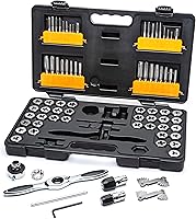 GEARWRENCH 77-Piece SAE/Metric Ratcheting Tap & Die Set 3887 - Professional Thread Cutting Kit with 5° Ratcheting Arc