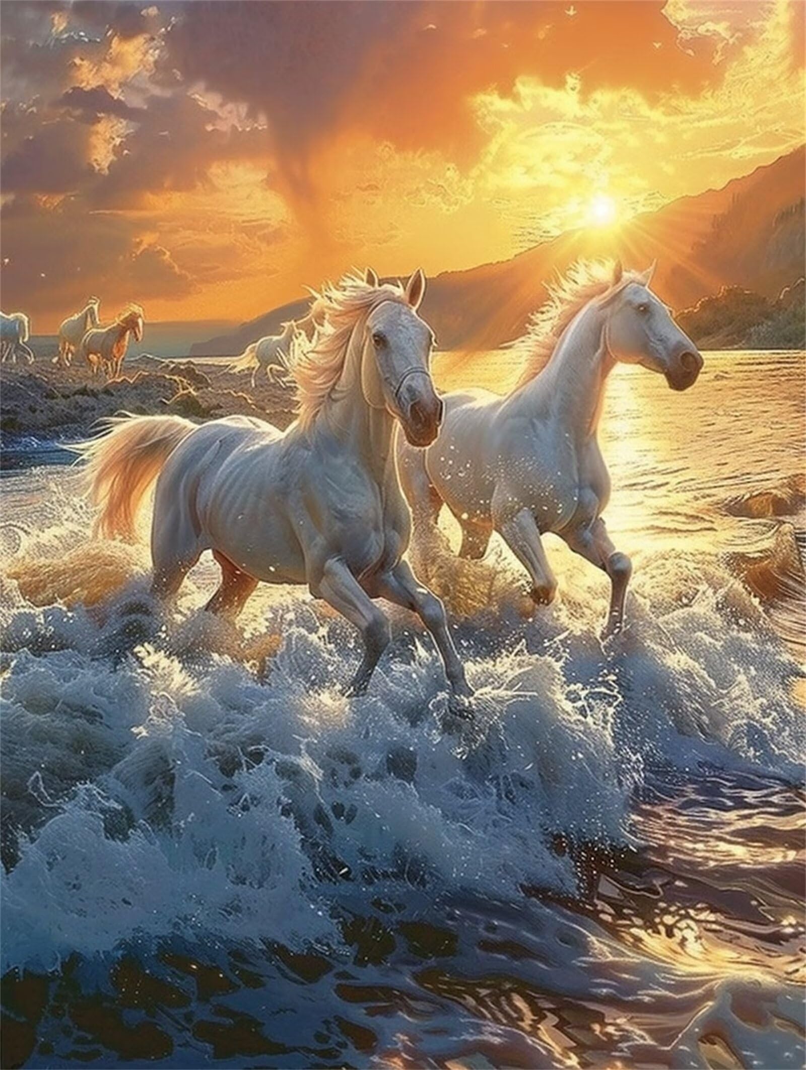 Amazon | ダイヤモンドアート 四角いビーズ 馬 ダイヤモンドアート