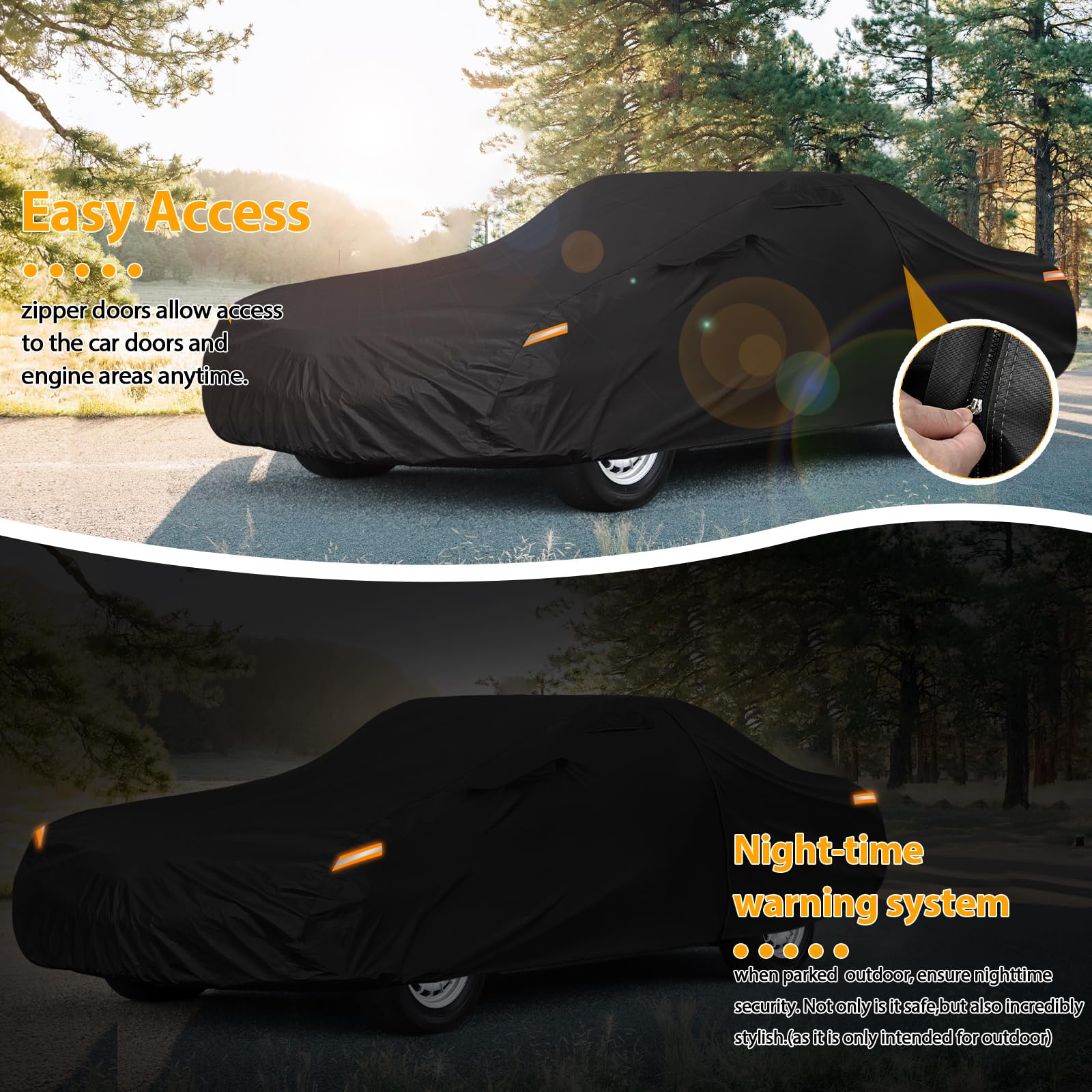Autoabdeckung Wasserdicht für 1981-2002 Mercedes-Benz SL-Class | Vollgarage Autoplane Auto Abdeckplane Winter Sommer Allwetter Outdoor Abdeckung mit Reißverschluss Tür, Windschutzbänder
