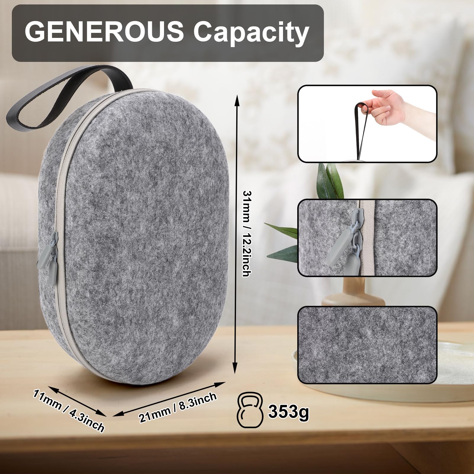 Gugxiom Custodia Rigida per Meta 3 VR, Custodia da Trasporto Portatile in Materiale EVA, Borsa da Viaggio Rigida per Occhiali e Controller Meta 3 VR